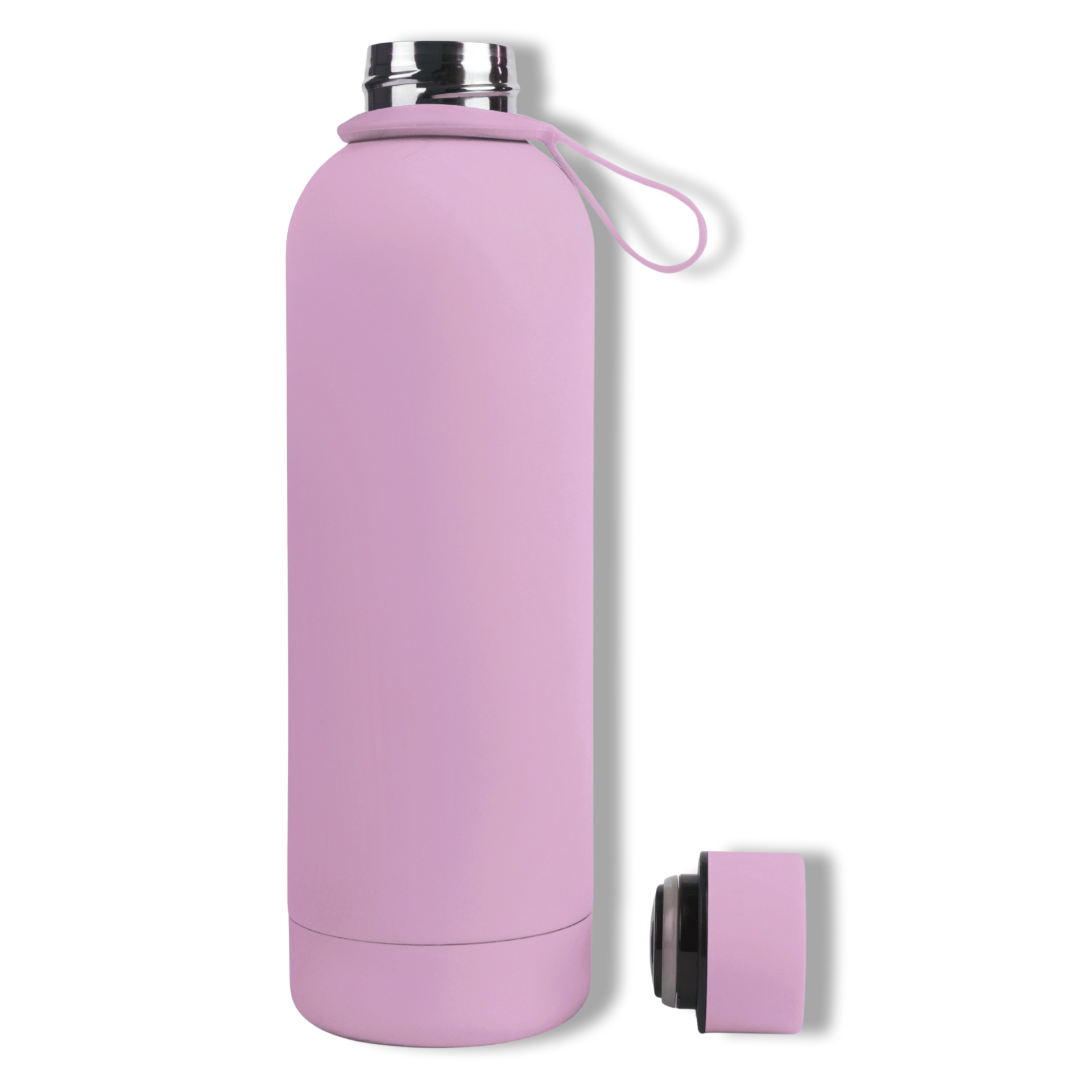 750ml Periwinkle Lavender Purple Colour Stainless Steel Insulated Water Bottle Tumbler Double Walled Vacuum with Matte Satin Finish comes with complimentary matching strap for easy on-the-go use. Able to personalise with name, monogram, image, logo or outline drawing.