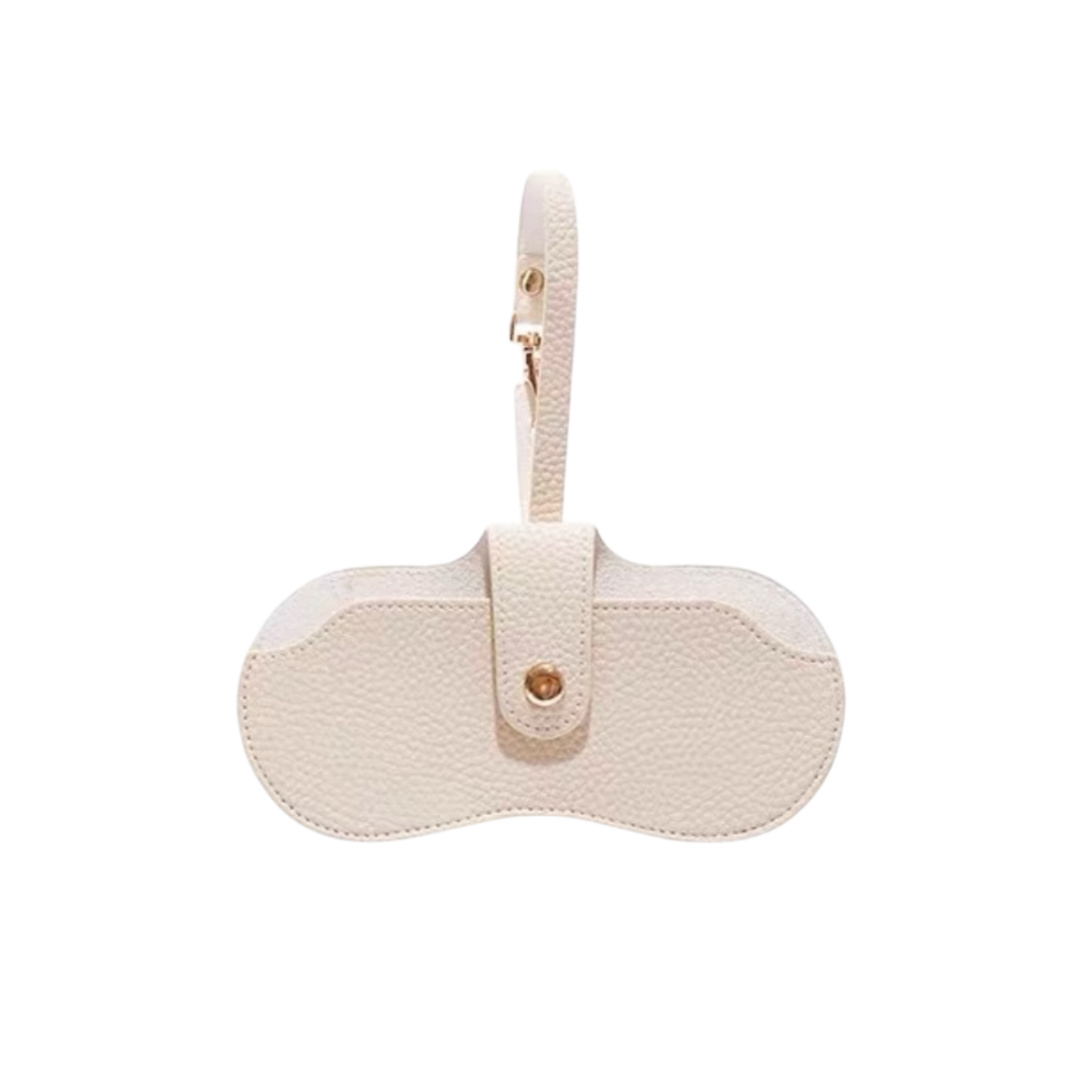 Personalised Custom Soft Leather Eyewear Pouch with Strap Bag Accessory