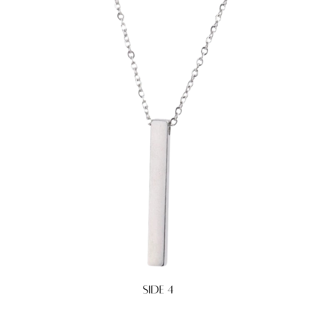 Personalised Custom Laser Engraved Bar Necklace
