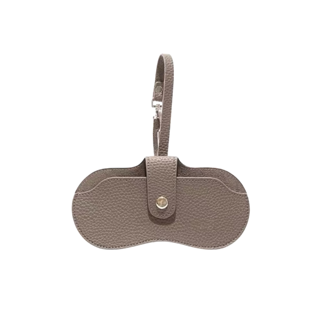 Personalised Custom Soft Leather Eyewear Pouch with Strap Bag Accessory