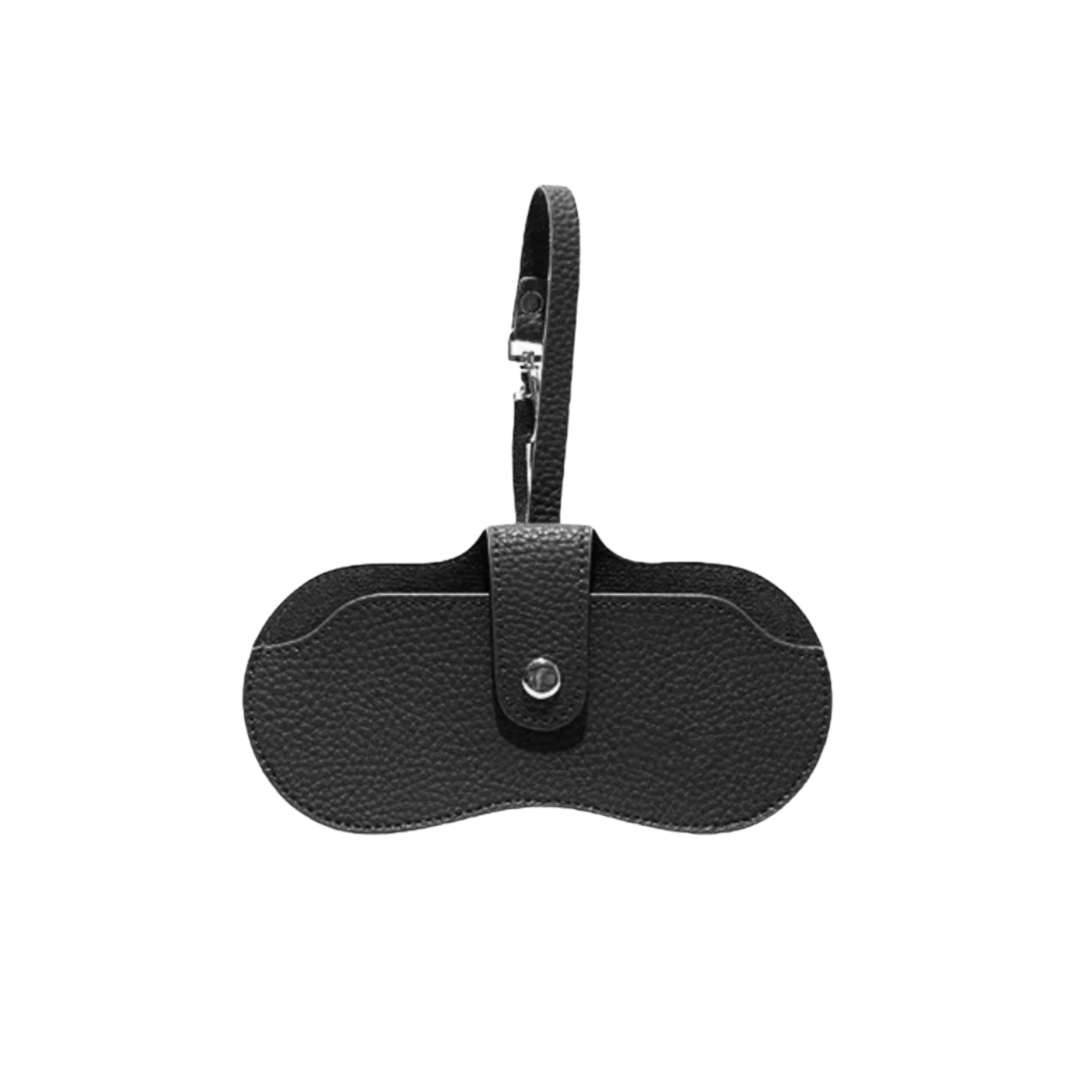 Personalised Custom Soft Leather Eyewear Pouch with Strap Bag Accessory