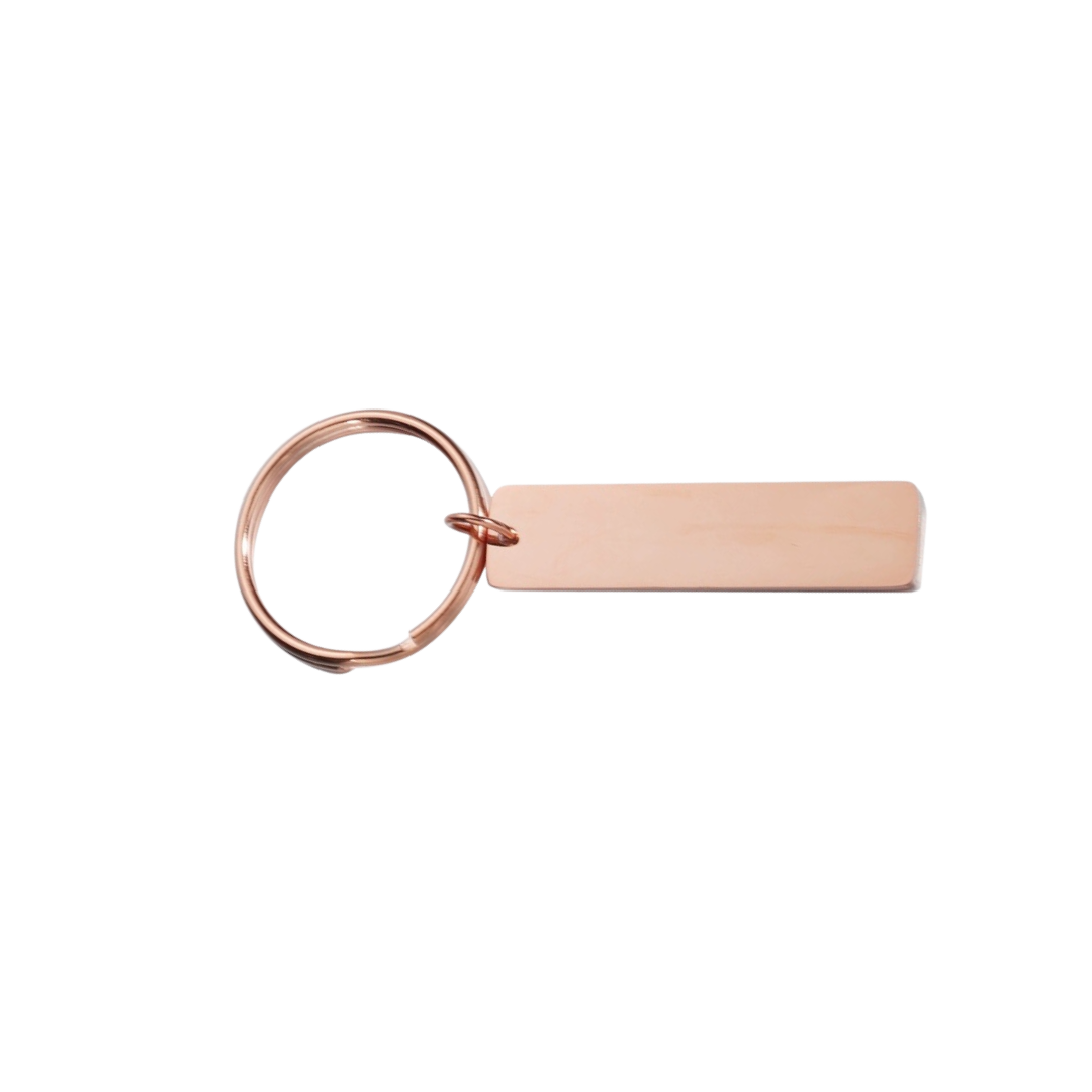 Personalised Custom Laser Engraved Flat Bar Stainless Steel Keychain