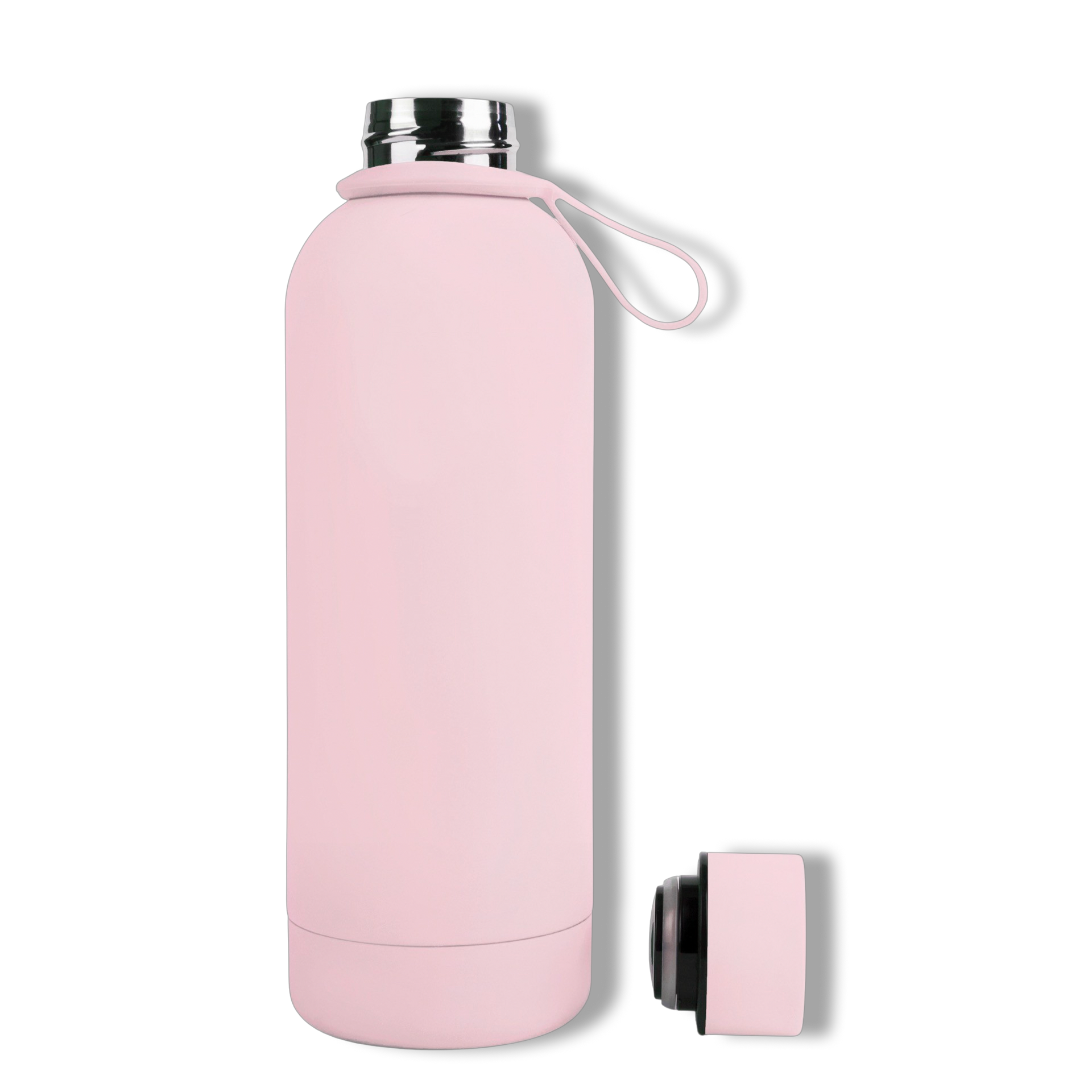 500ml Ballet Blush Baby Pink Colour Stainless Steel Insulated Water Bottle Tumbler Double Walled Vacuum with Matte Satin Finish comes with complimentary matching strap for easy on-the-go use. Personalise with name, monogram, image, logo or outline drawing.