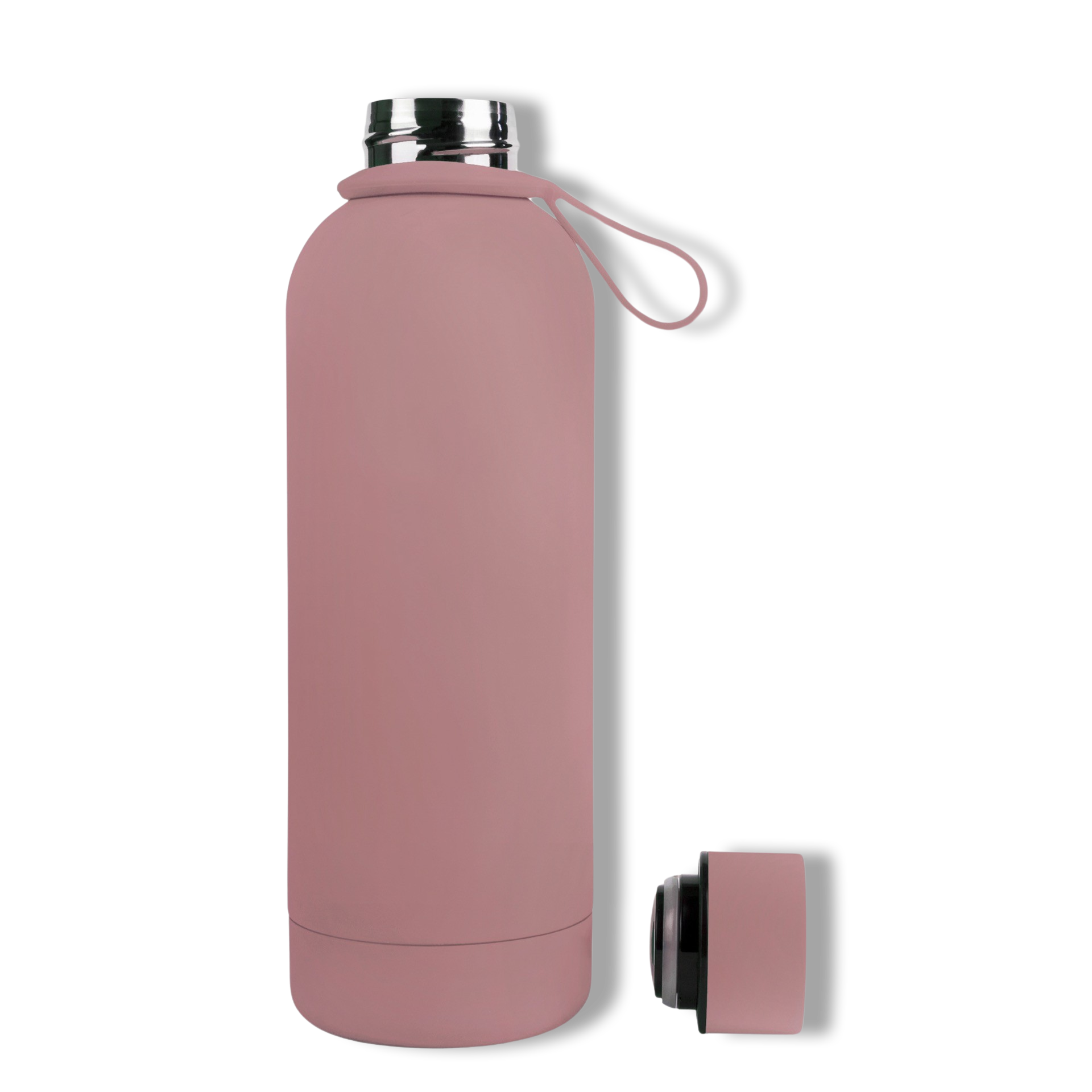 500ml Mauve Taupe Colour Stainless Steel Insulated Water Bottle Tumbler Double Walled Vacuum with Matte Satin Finish comes with complimentary matching strap for easy on-the-go use. Personalise with name, monogram, image, logo or outline drawing.