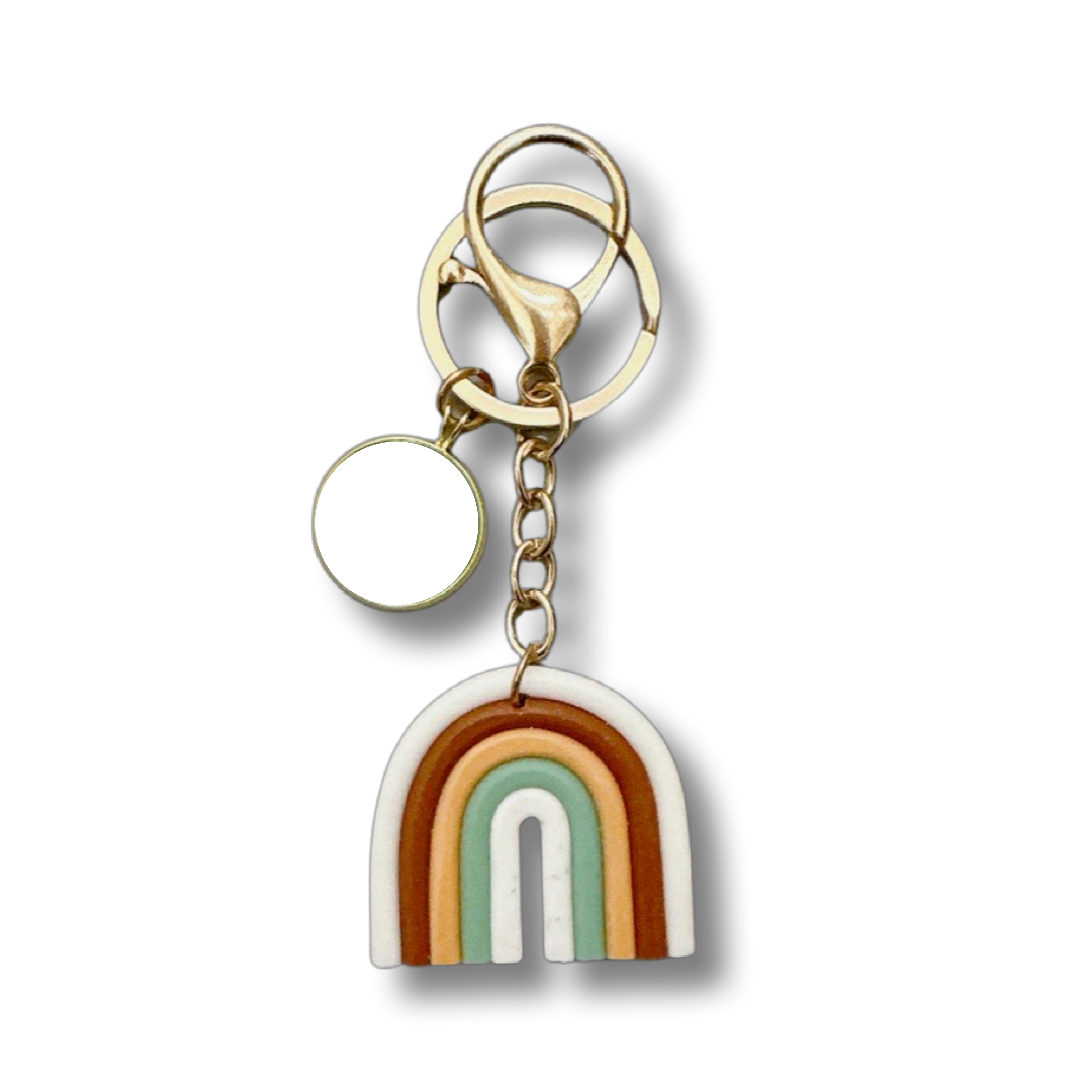 Beach Vibes Rainbow Silicone Keychain with Personalised Charm