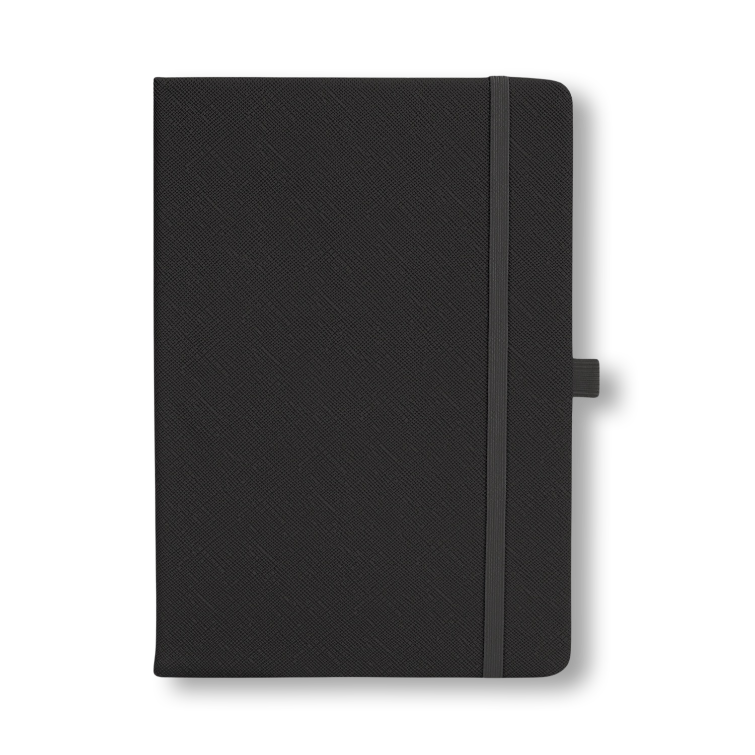 Black Onyx Pebbled Saffiano Leather Notebook Personalised
