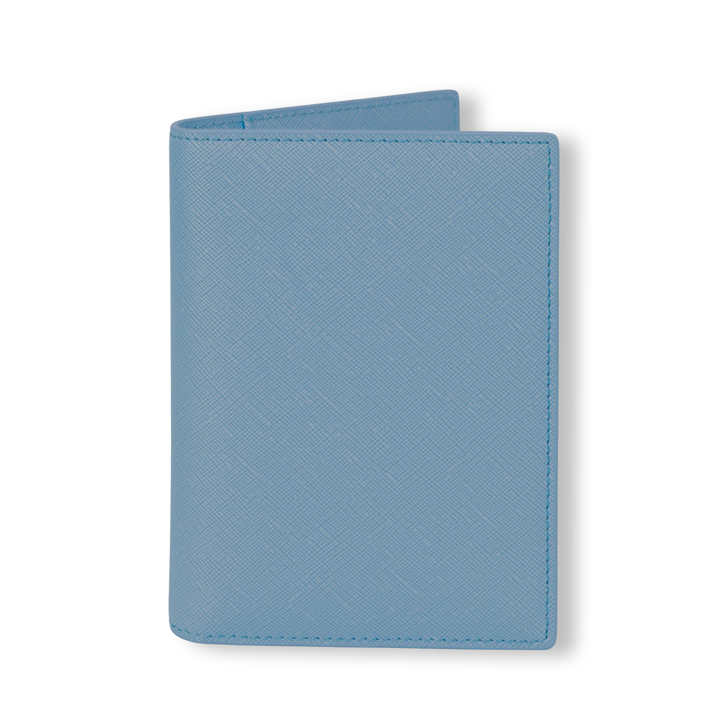 Personalised Custom Winter Blue Pebbled Saffiano Leather Passport Cover