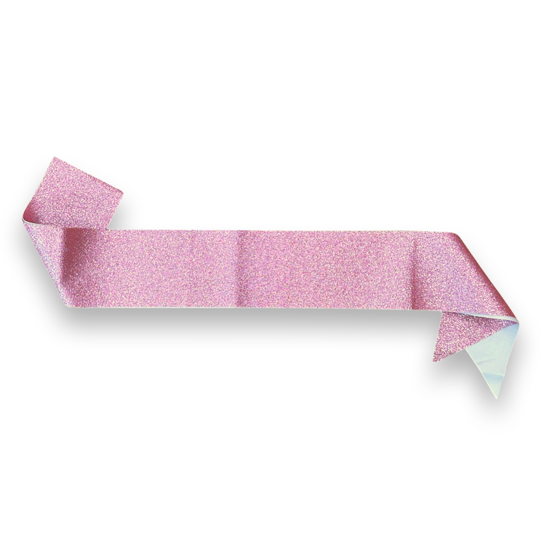 Glitter Barbie Pink Party Sash Personalised Custom Text Corporate D&D Bachelorette Birthday Pageant