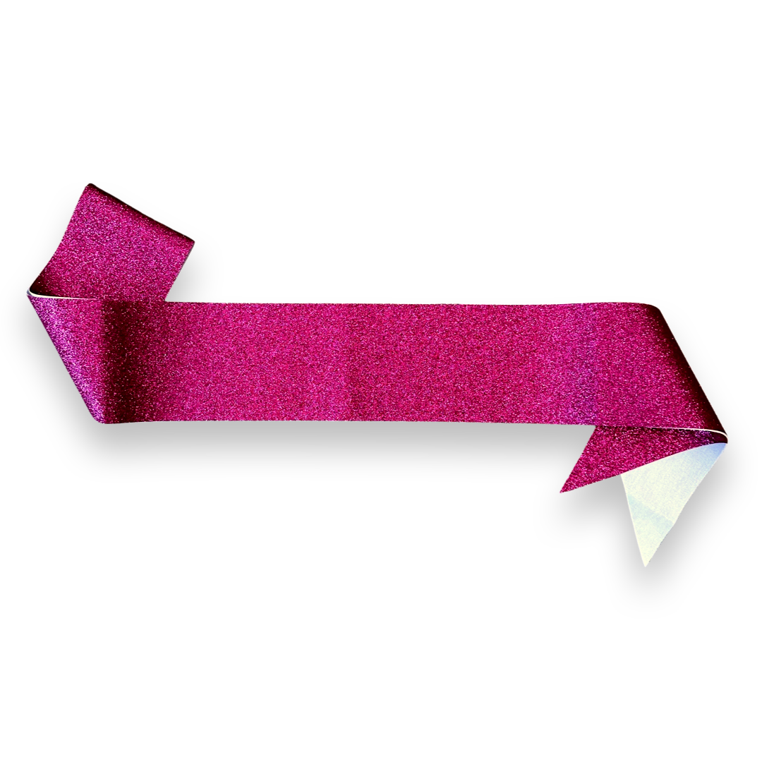 Glitter Hot Pink Party Sash Personalised Custom Text Corporate D&D Bachelorette Birthday Pageant