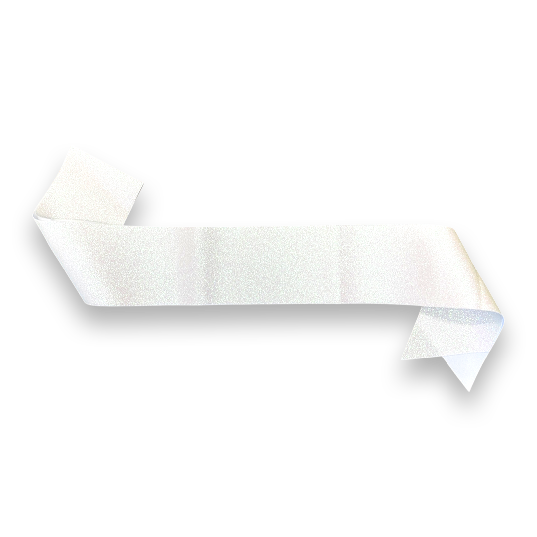 Glitter White Party Sash Personalised Custom Text Corporate D&D Bachelorette Birthday Pageant