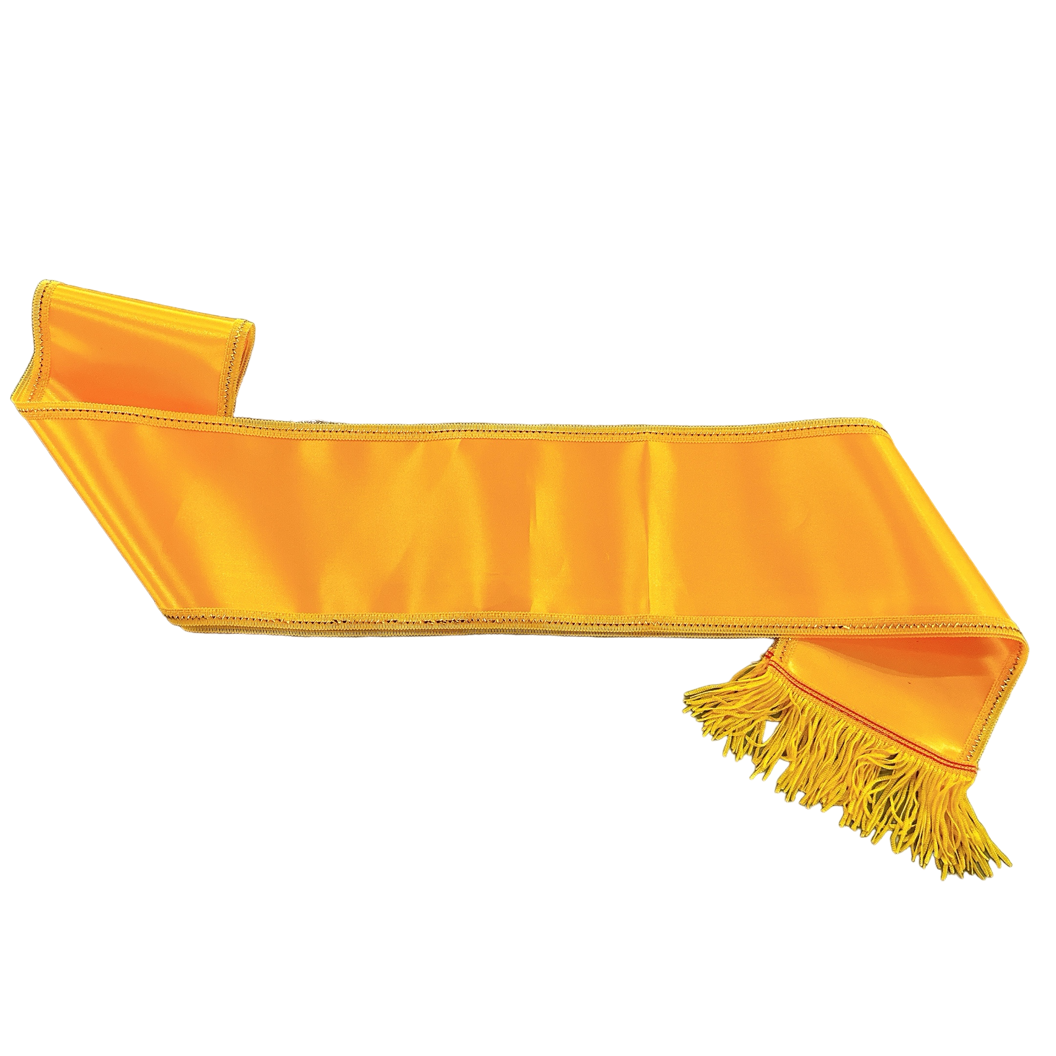 Gold Trimming Orange Celebration Party Satin Sash Personalised Name Text Logo