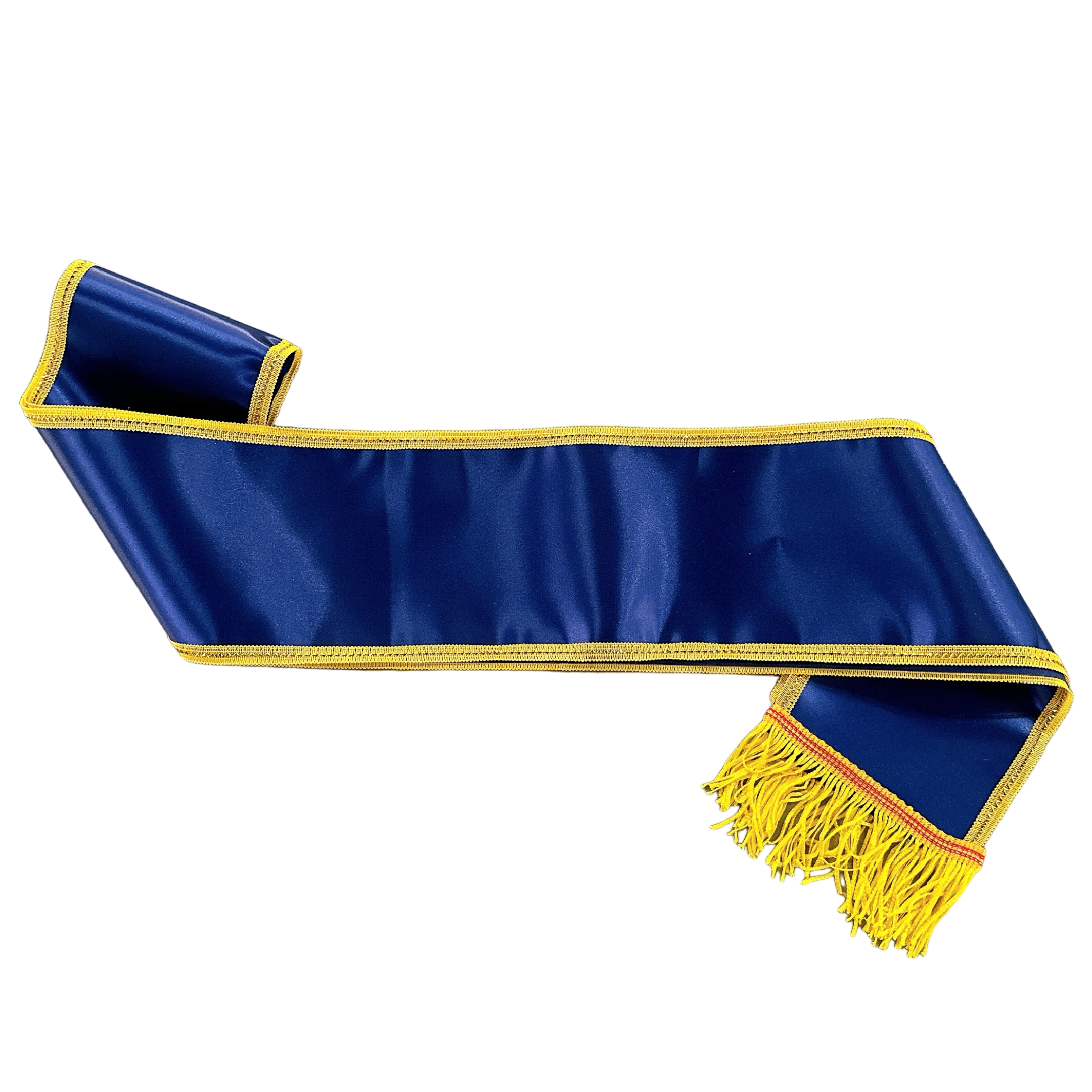 Gold Trimming Royal Blue Celebration Party Satin Sash Personalised Name Text Logo
