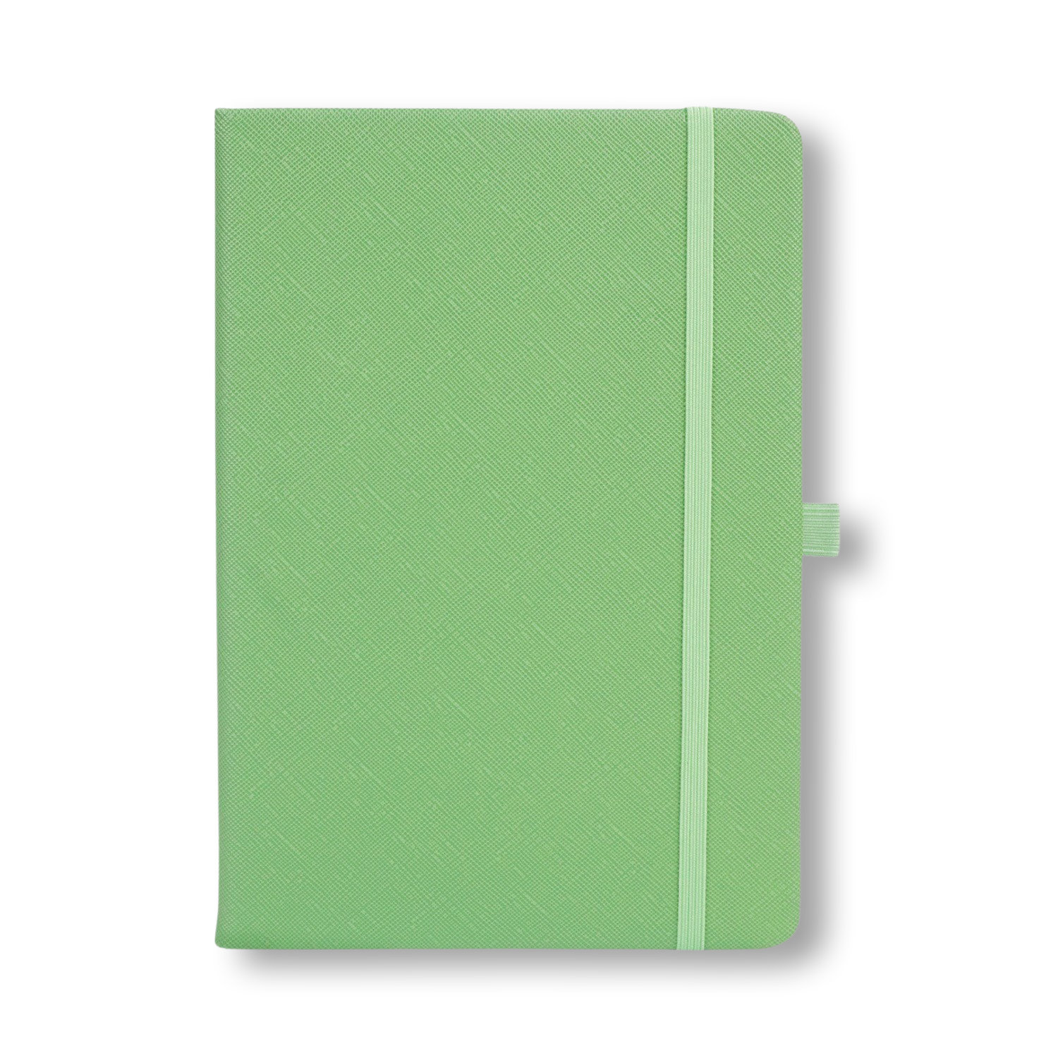 Green Sage Pebbled Saffiano Leather Notebook Personalised