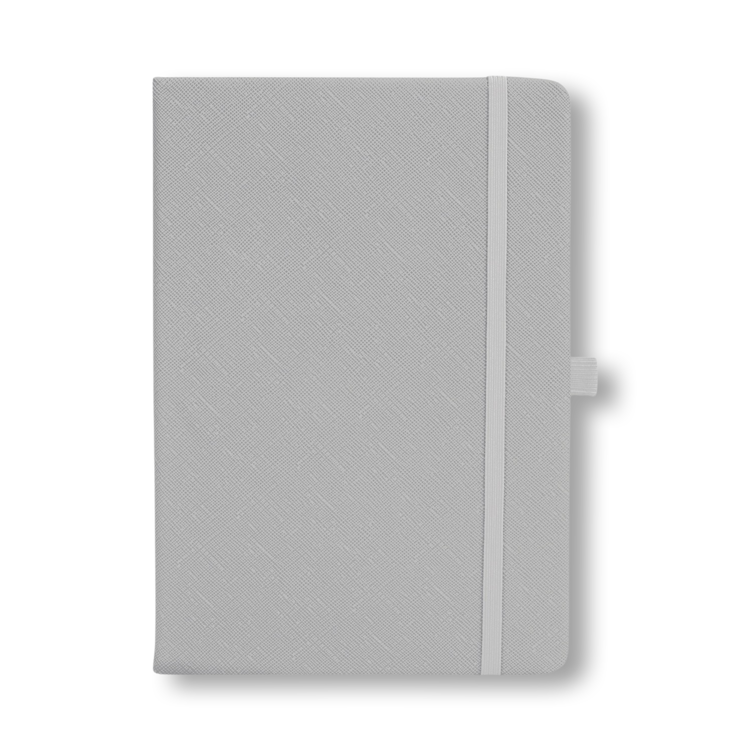 Grey Slate Pebbled Saffiano Leather Notebook Personalised