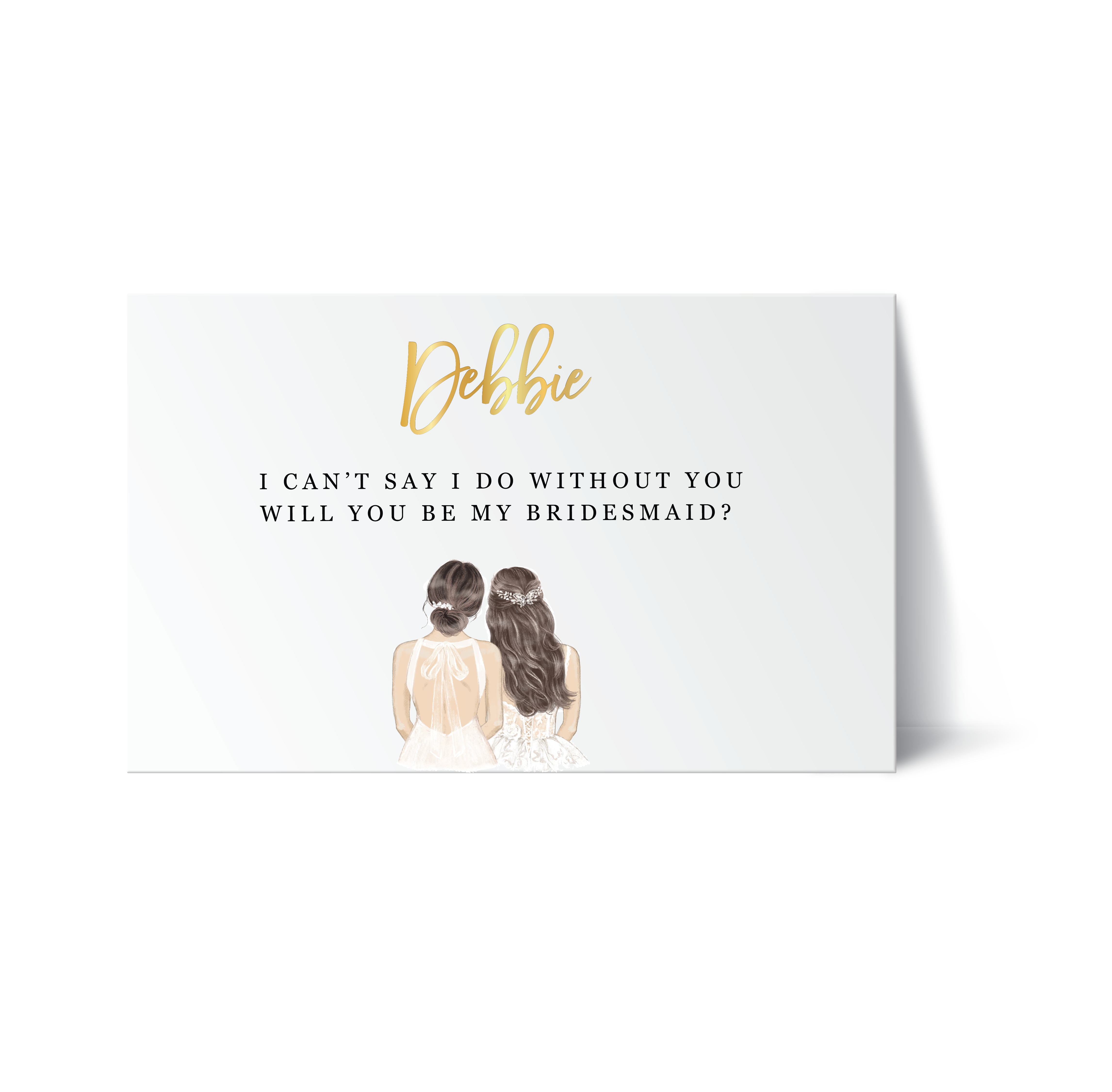 Personalised Custom Half Body Illustration Bridal Party Bridesmaid Proposal Card
