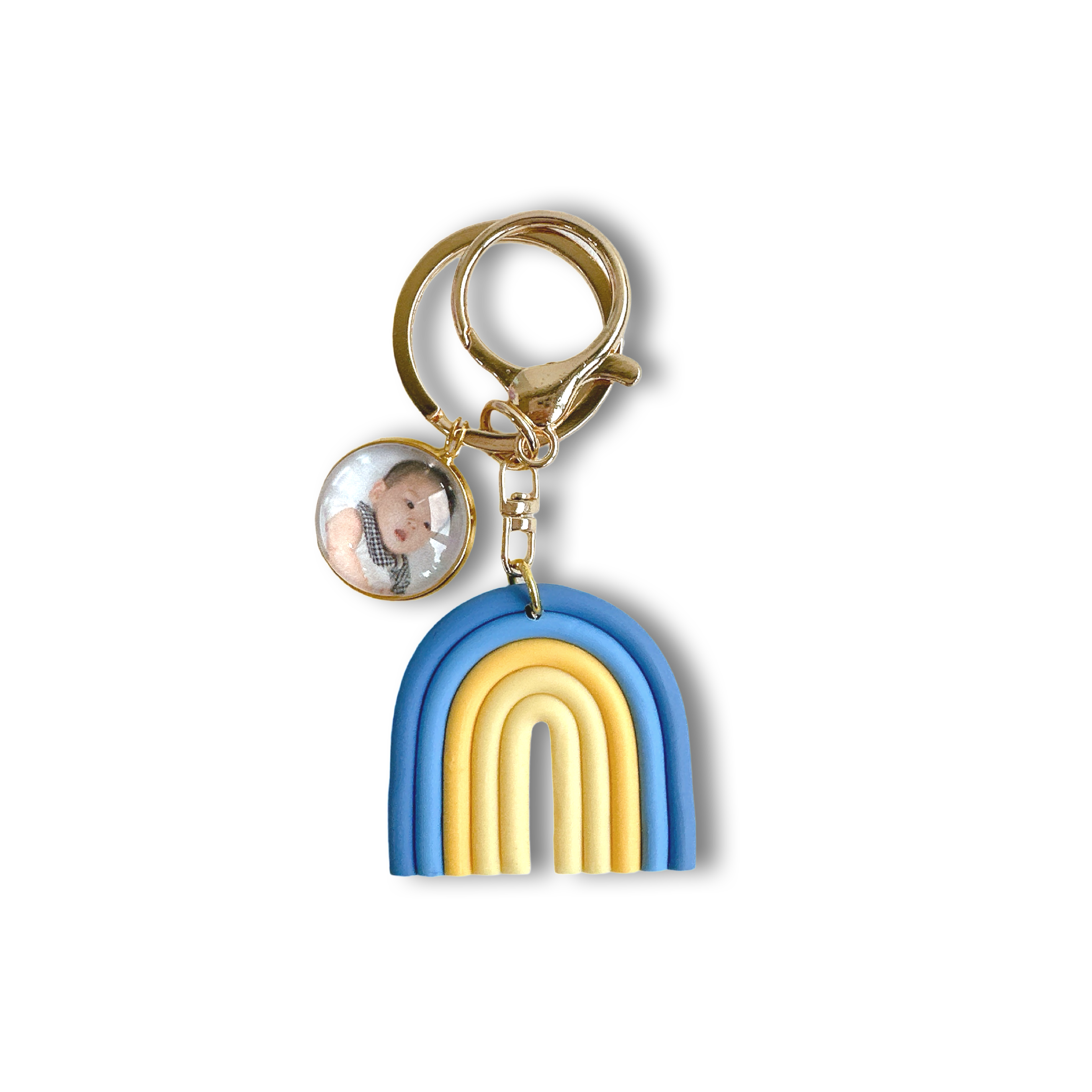 Honey Raindrops Rainbow Silicone Keychain with Personalised Charm