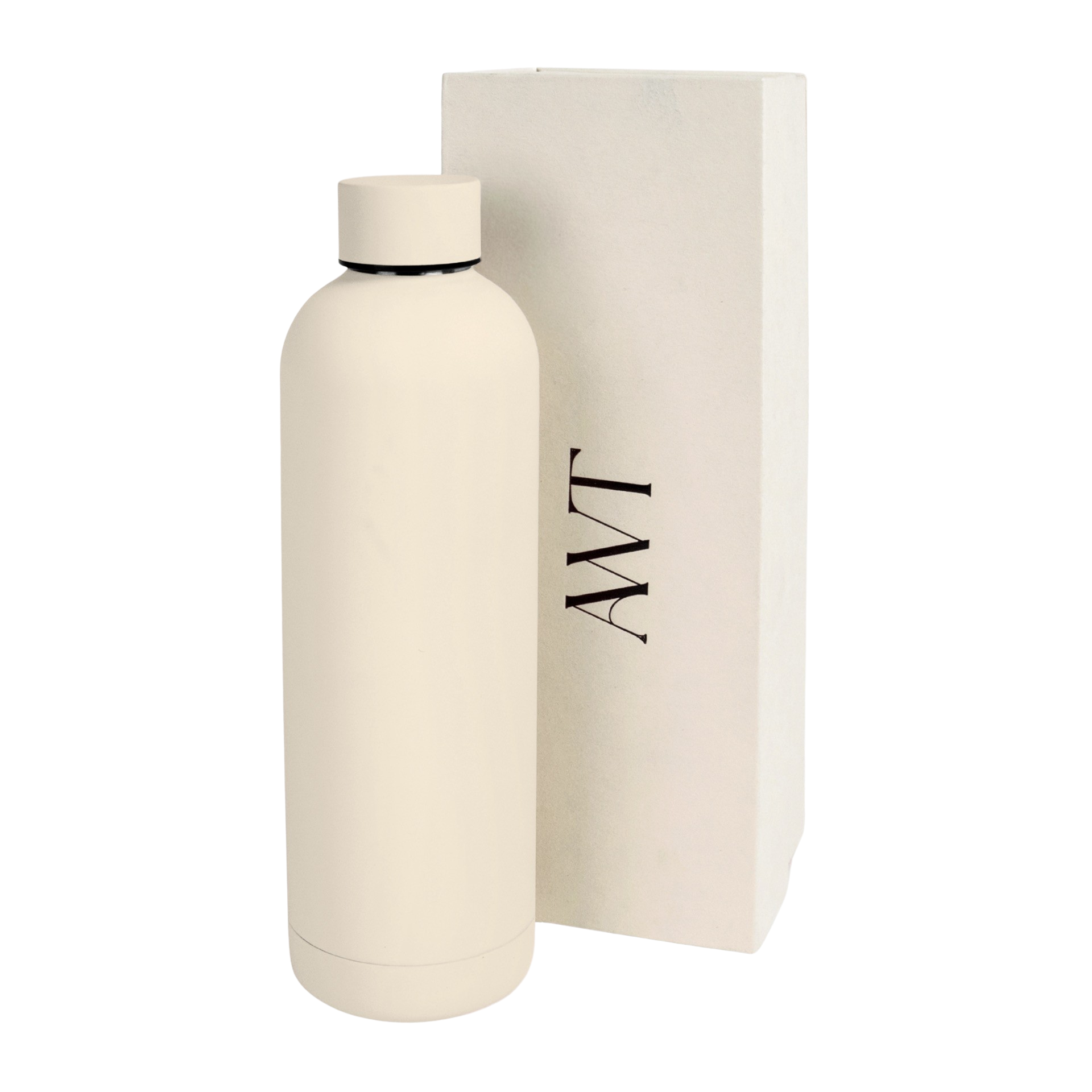 350ml Ivory White Cream Colour Stainless Steel Insulated Water Bottle Tumbler Double Walled Vacuum with Matte Satin Finish comes with complimentary matching strap for easy on-the-go use. Able to personalise with name, monogram, image, logo or outline drawing. Each bottle comes with a free complimentary gift box packaging.