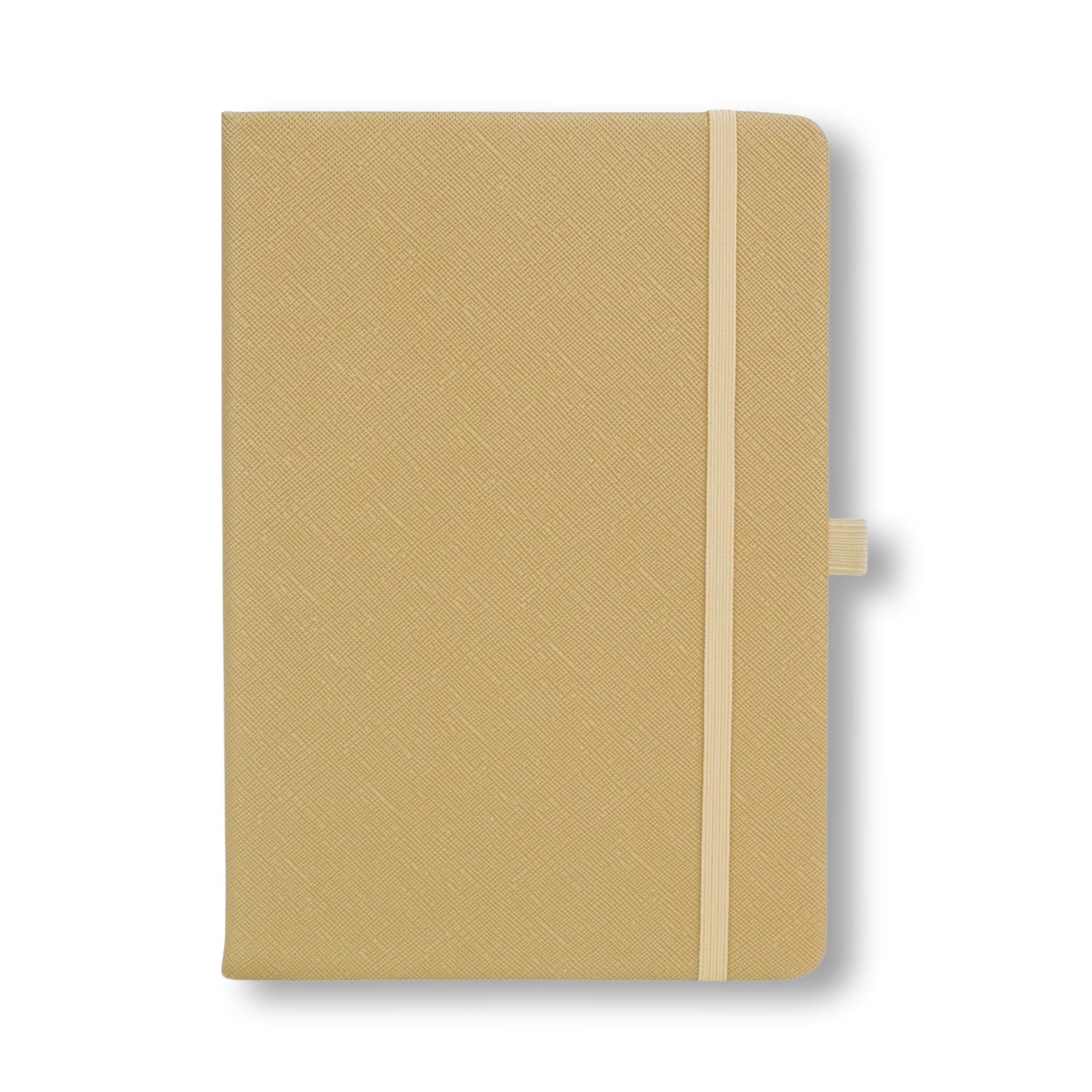 Light Brown Tan Pebbled Saffiano Leather Notebook Personalised