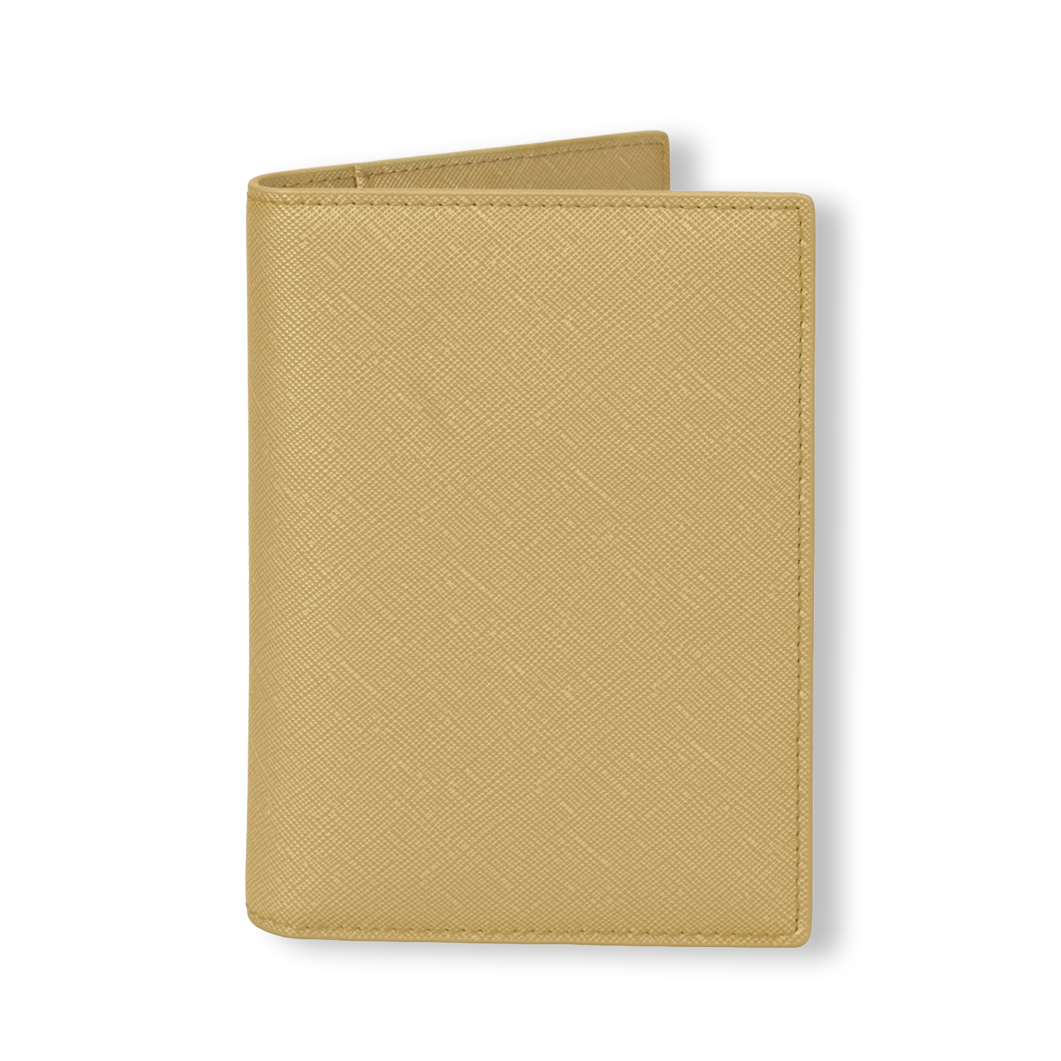 Personalised Custom Light Brown Tan Pebbled Saffiano Leather Passport Cover