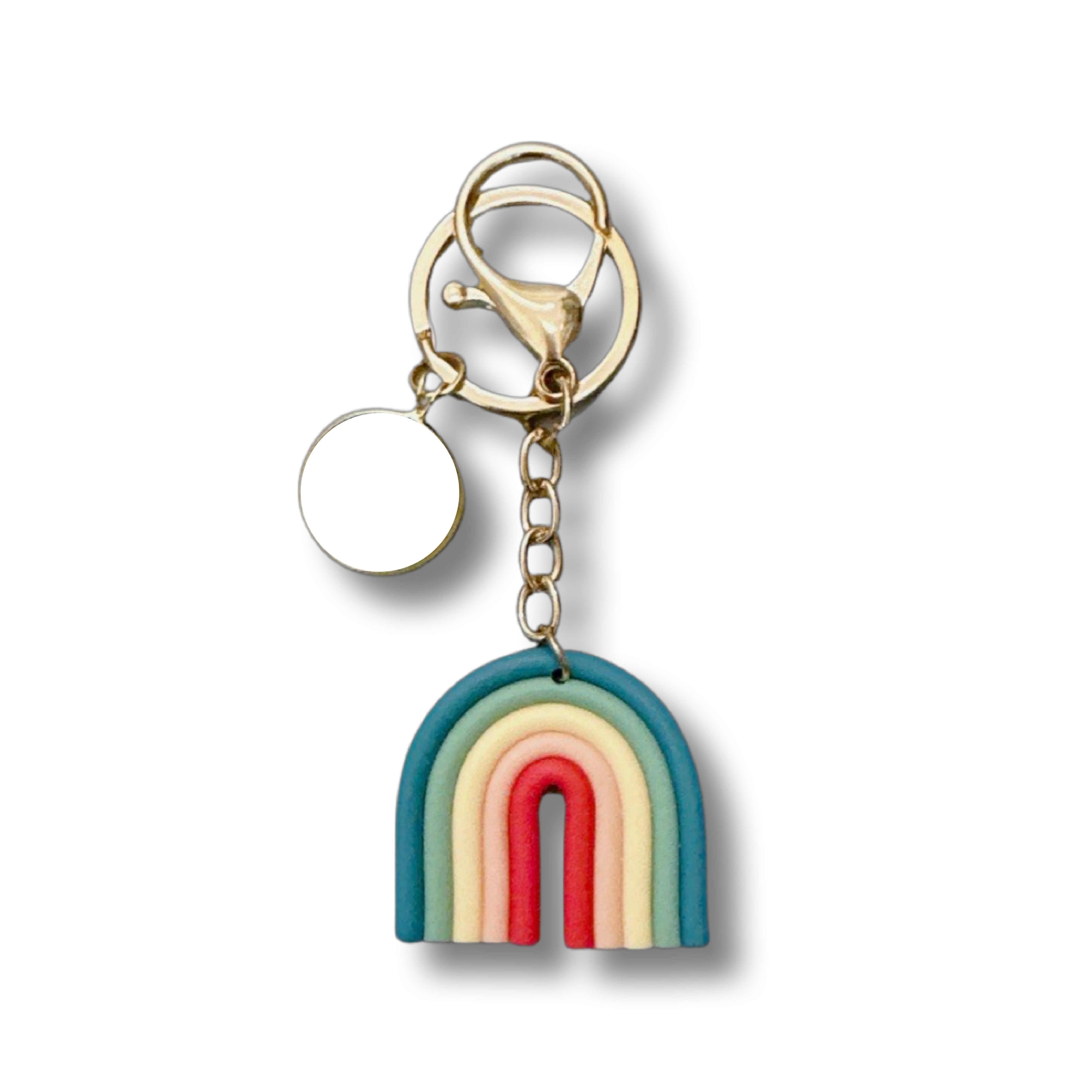 Ocean Breeze Rainbow Silicone Keychain with Personalised Charm
