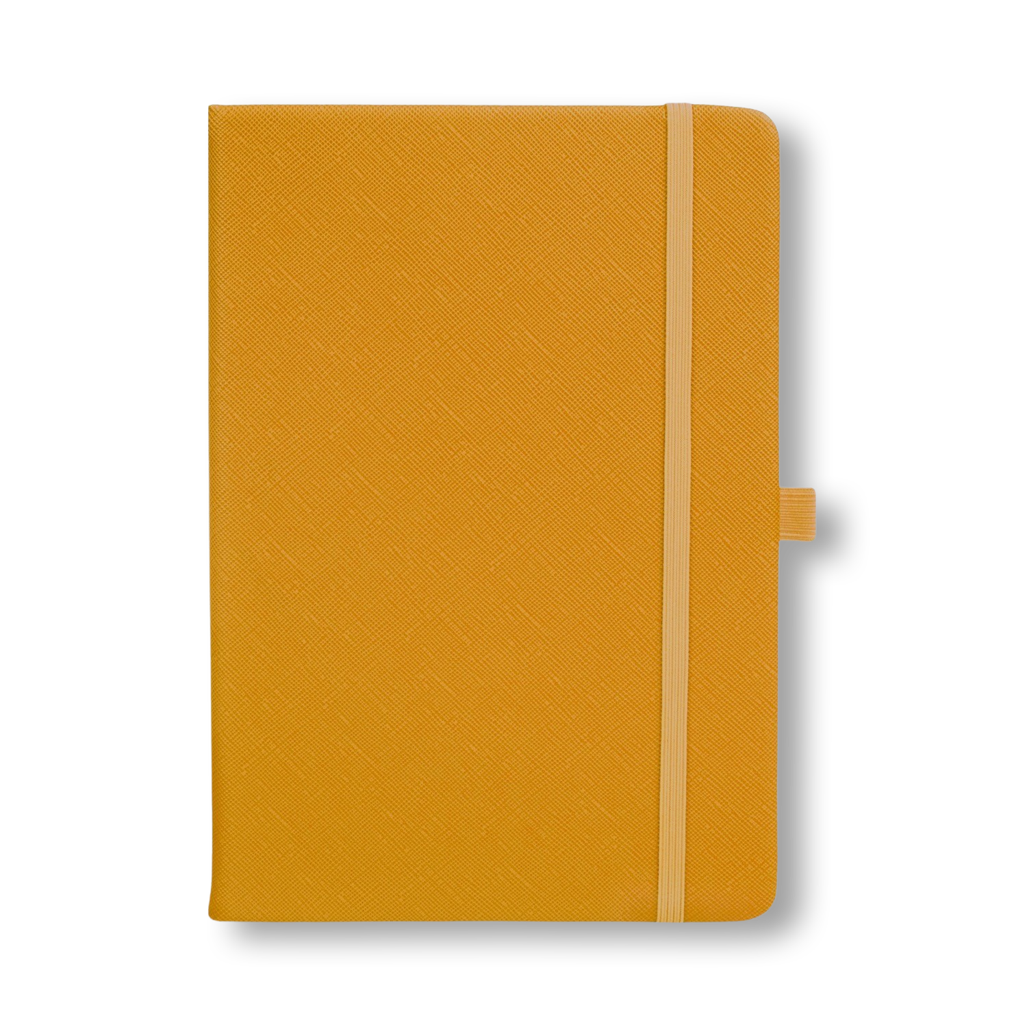 Orange Apricot Pebbled Saffiano Leather Notebook Personalised
