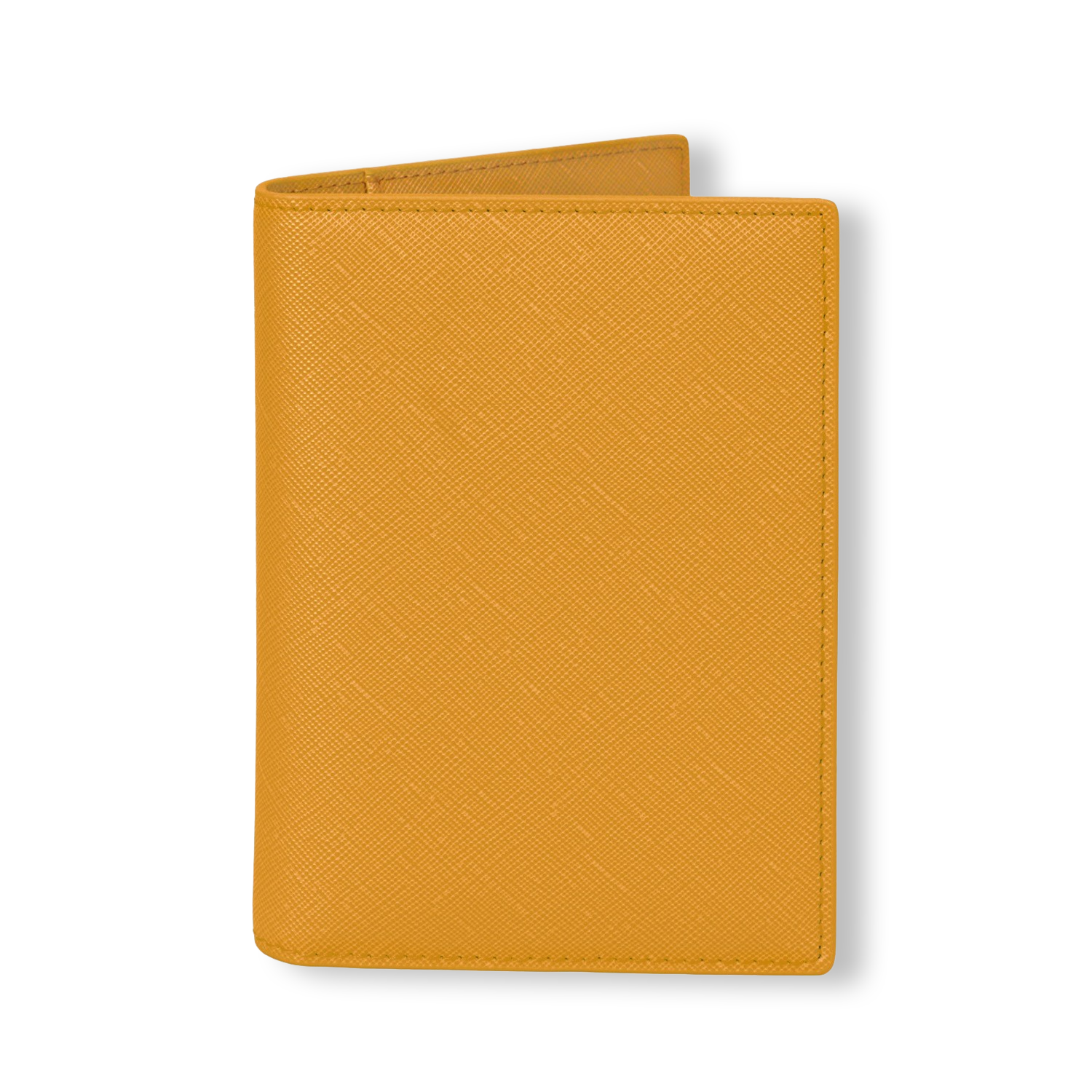 Personalised Custom Orange Apricot Pebbled Saffiano Leather Passport Cover