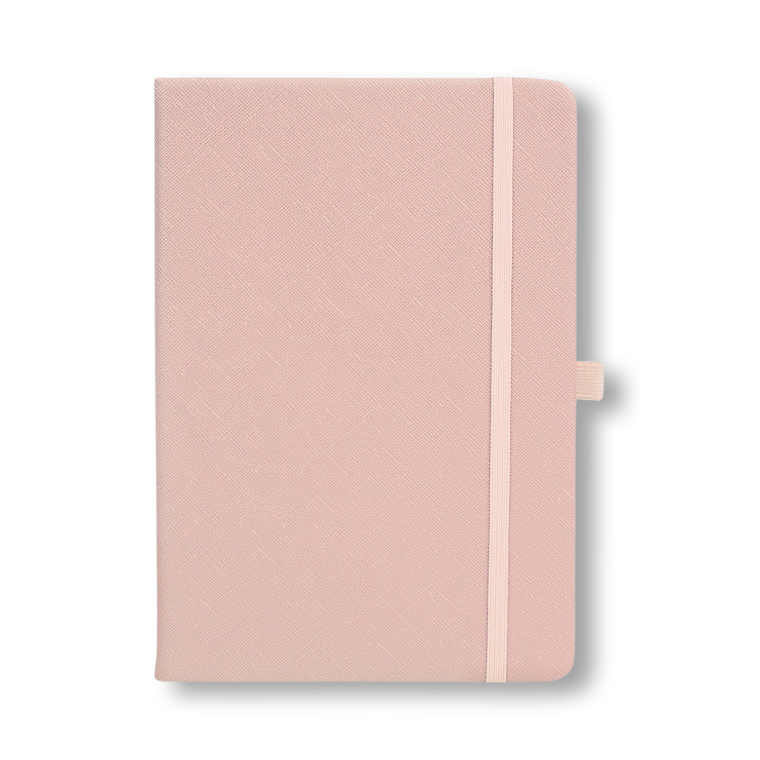 Pink Blush Pebbled Saffiano Leather Notebook Personalised