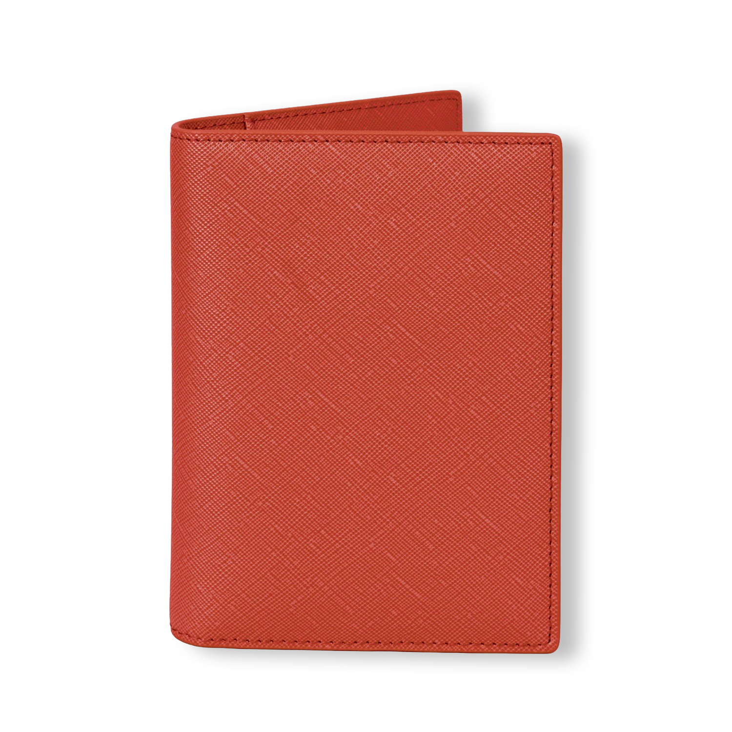 Personalised Custom Rose Red Pebbled Saffiano Leather Passport Cover