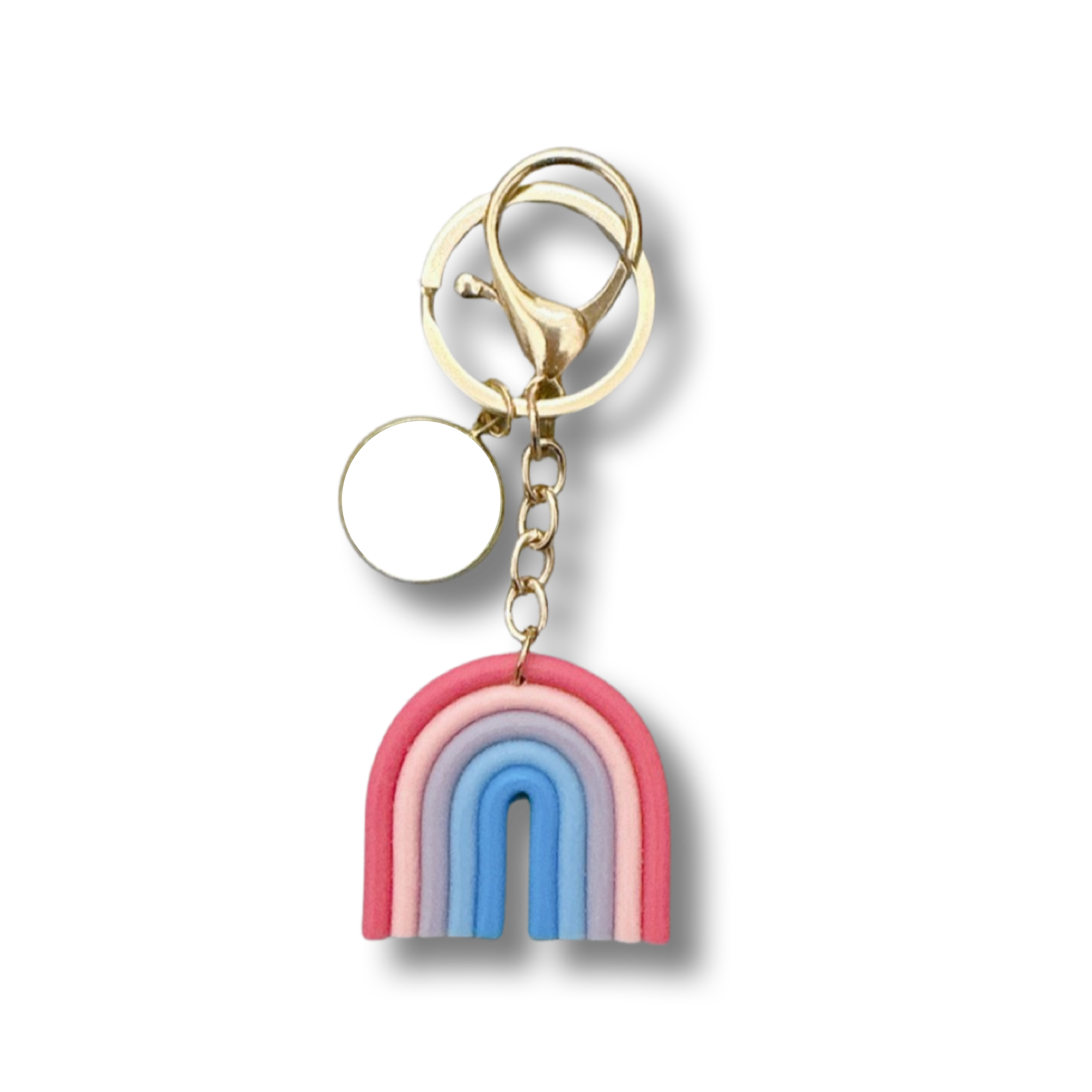 Sakura Love Rainbow Silicone Keychain with Personalised Charm