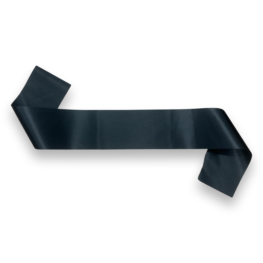 Satin Black Party Sash Personalised Custom Text Corporate D&D Bachelorette Birthday Pageant