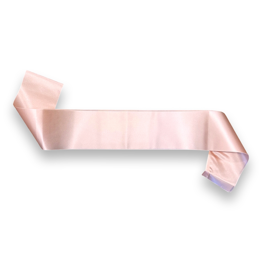 Satin Blush Pink Party Sash Personalised Custom Text Corporate D&D Bachelorette Birthday Pageant
