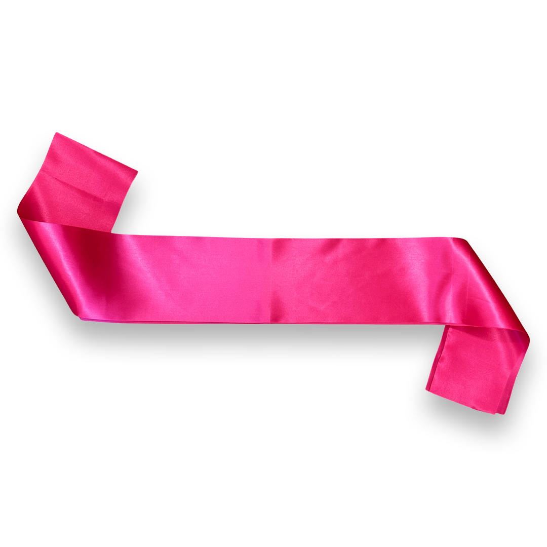 Satin Hot Pink Party Sash Personalised Custom Text Corporate D&D Bachelorette Birthday Pageant