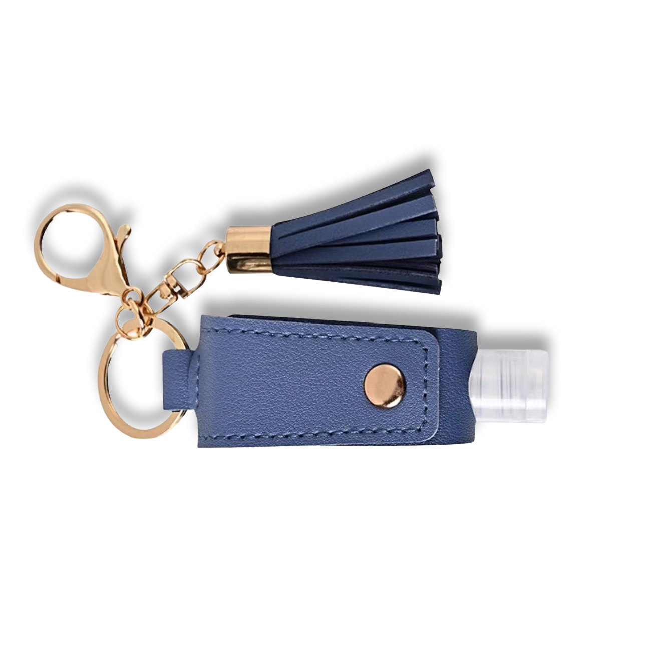 Sky Lake Blue Vegan Leather Hand Sanitiser Holder Keychain with Tassel Personalised Name Accessory