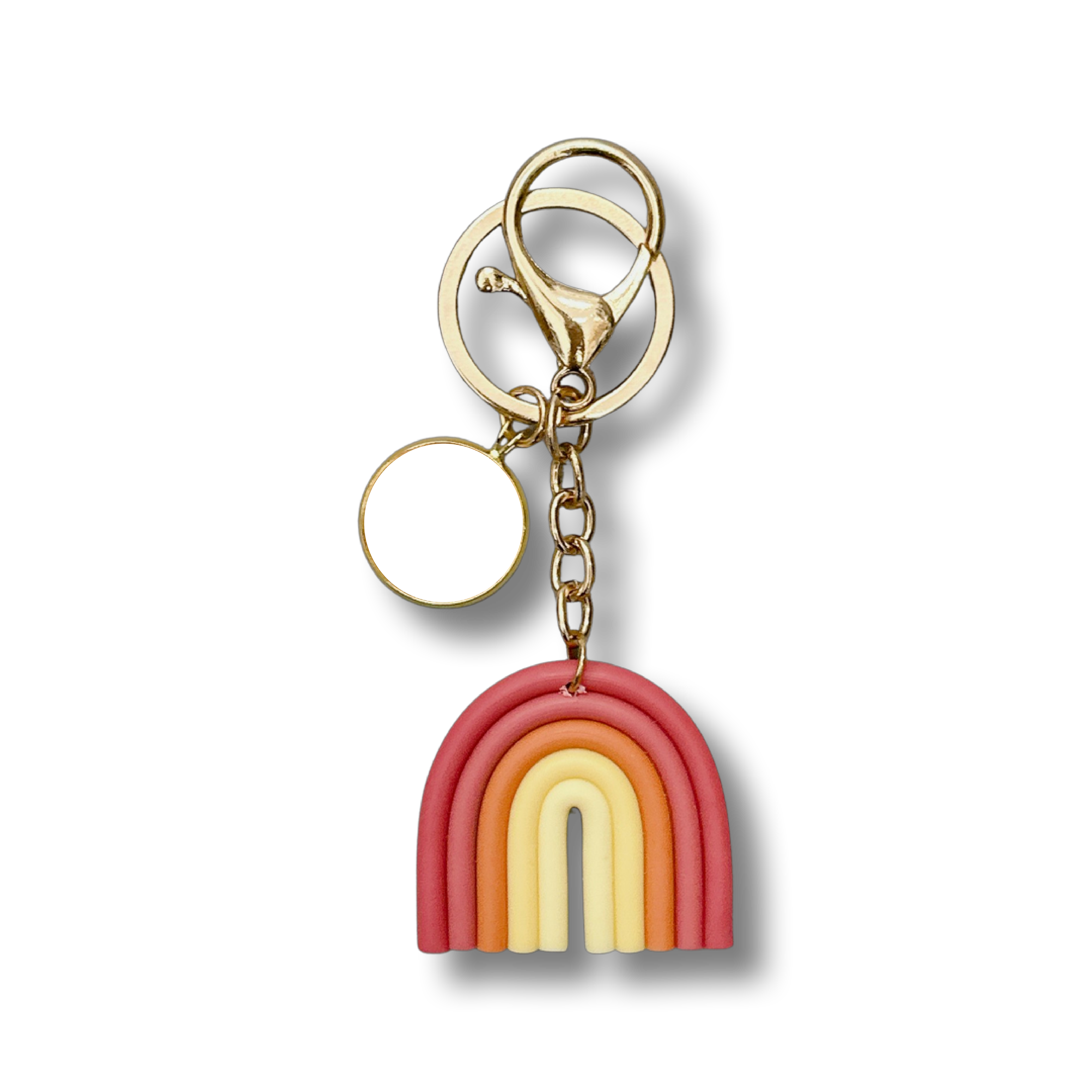 Sunrise Dream Rainbow Silicone Keychain with Personalised Charm