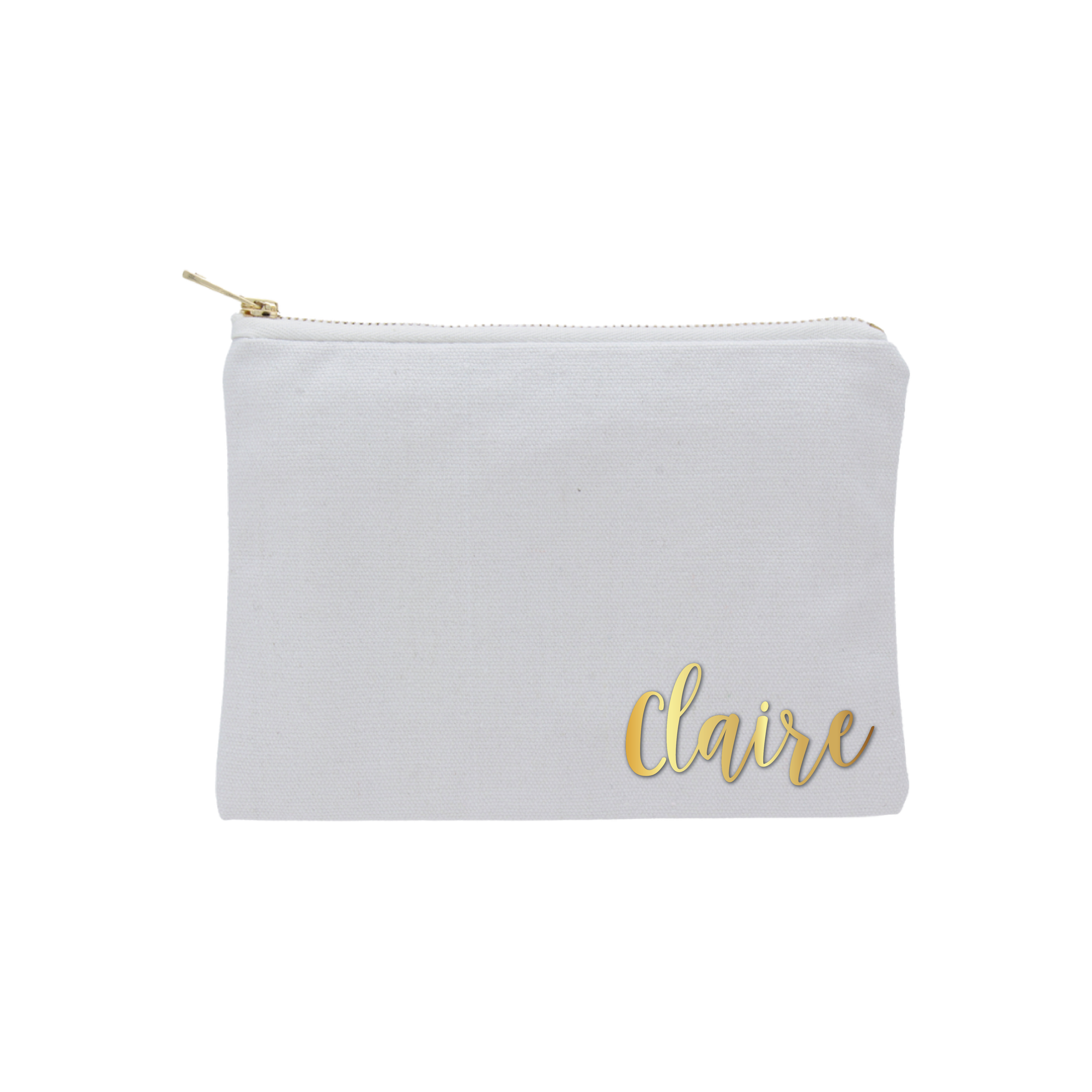 Personalised Custom Cotton Canvas Zipper Pouch