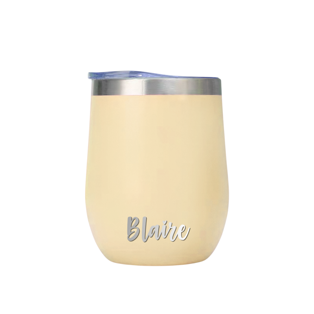 12oz Personalised Stainless Steel Insulated Egg Shaped Wine Tumbler Cup