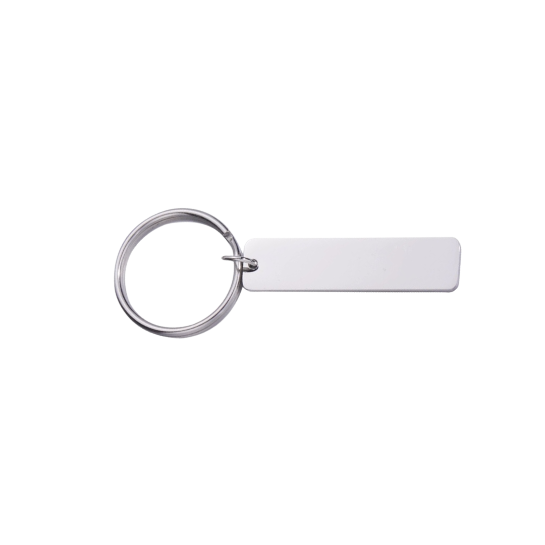 Personalised Custom Laser Engraved Flat Bar Stainless Steel Keychain