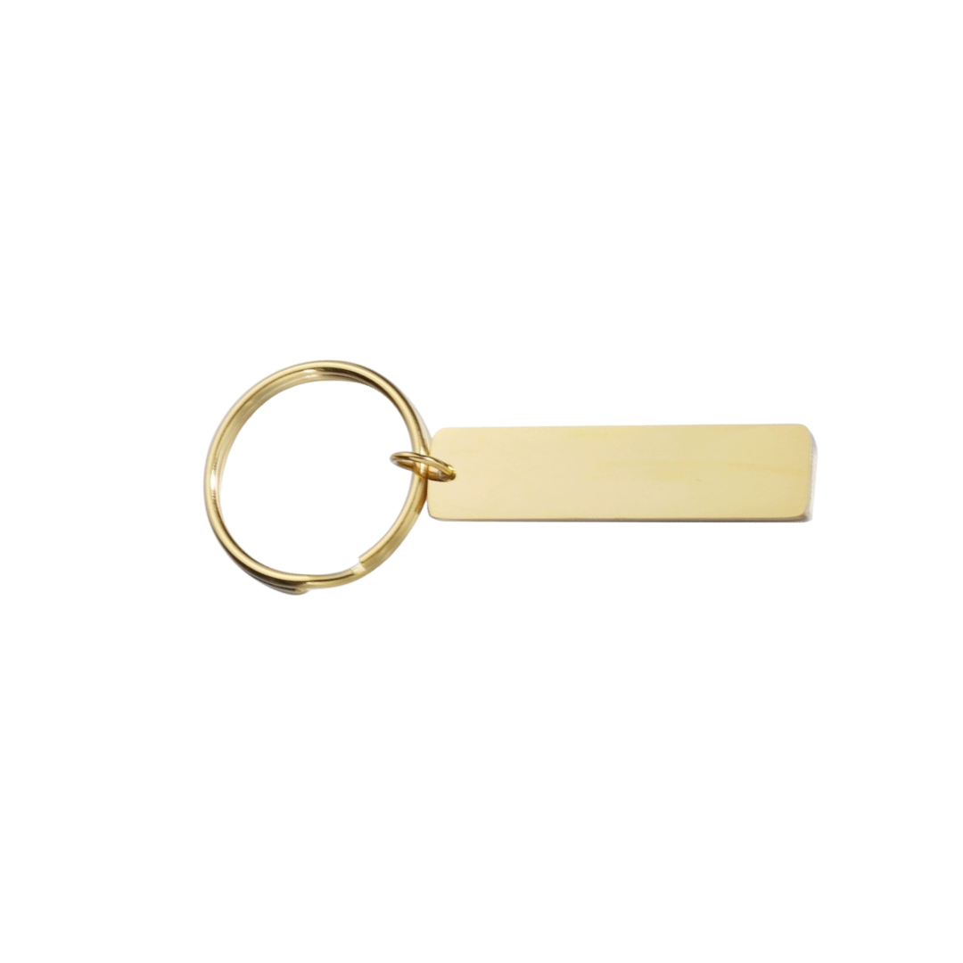 Personalised Custom Laser Engraved Flat Bar Stainless Steel Keychain