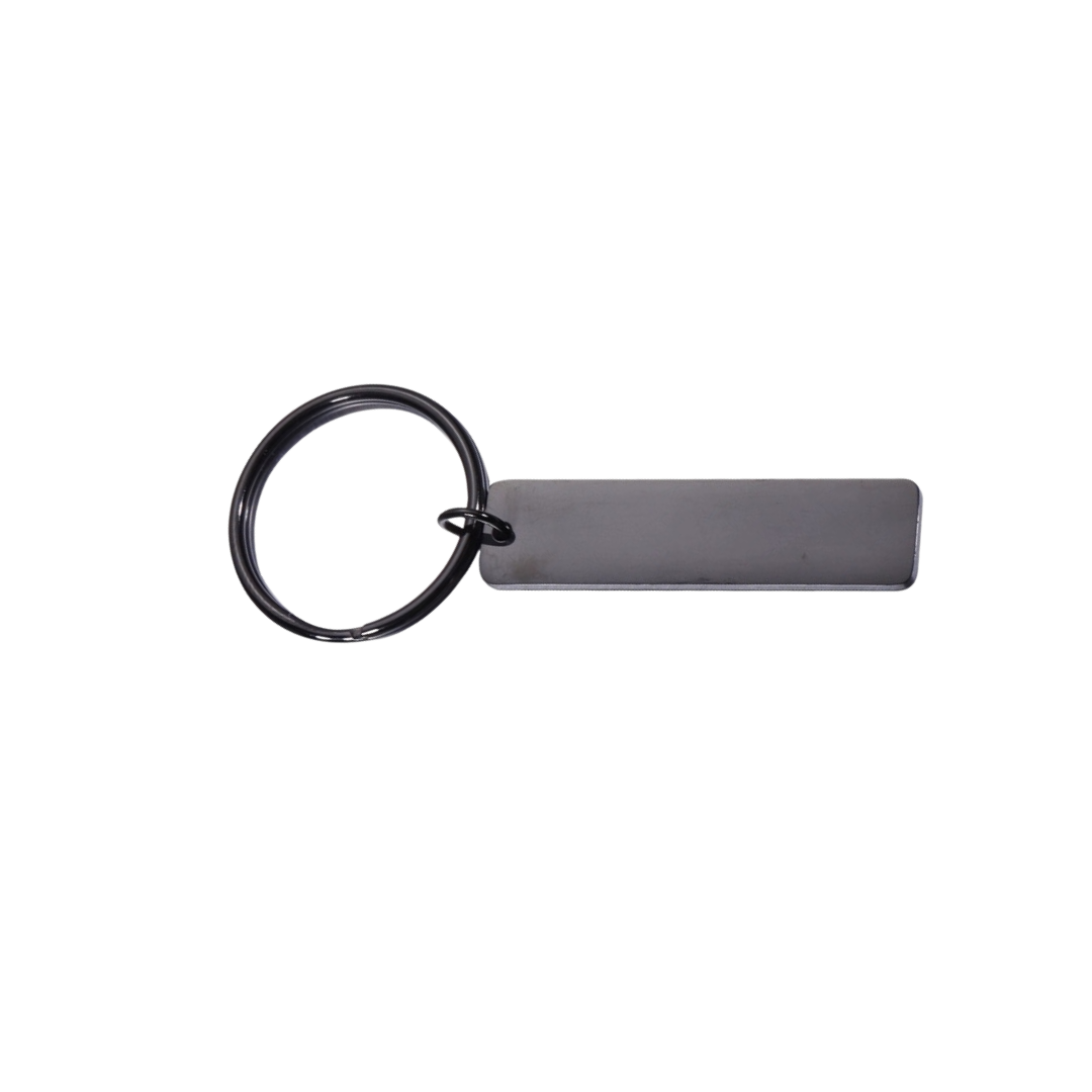 Personalised Custom Laser Engraved Flat Bar Stainless Steel Keychain