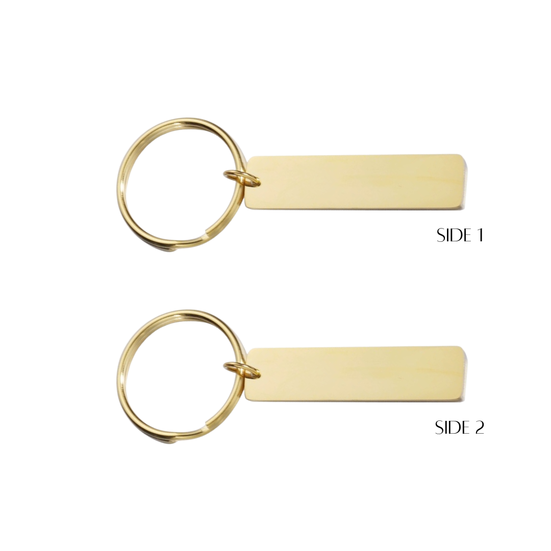 Personalised Custom Laser Engraved Flat Bar Stainless Steel Keychain