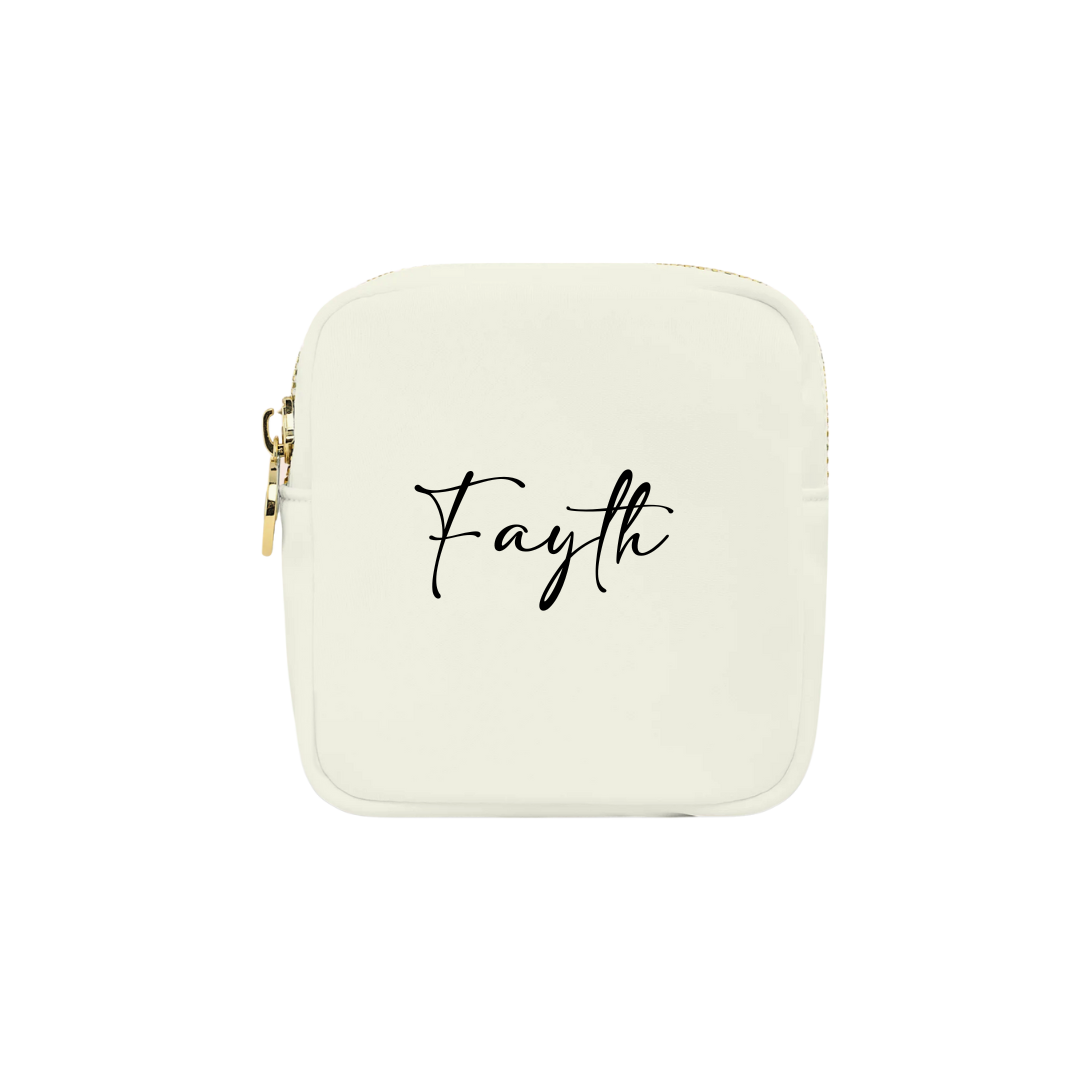 Personalised Nylon Padded Zipper Pouch Small Size