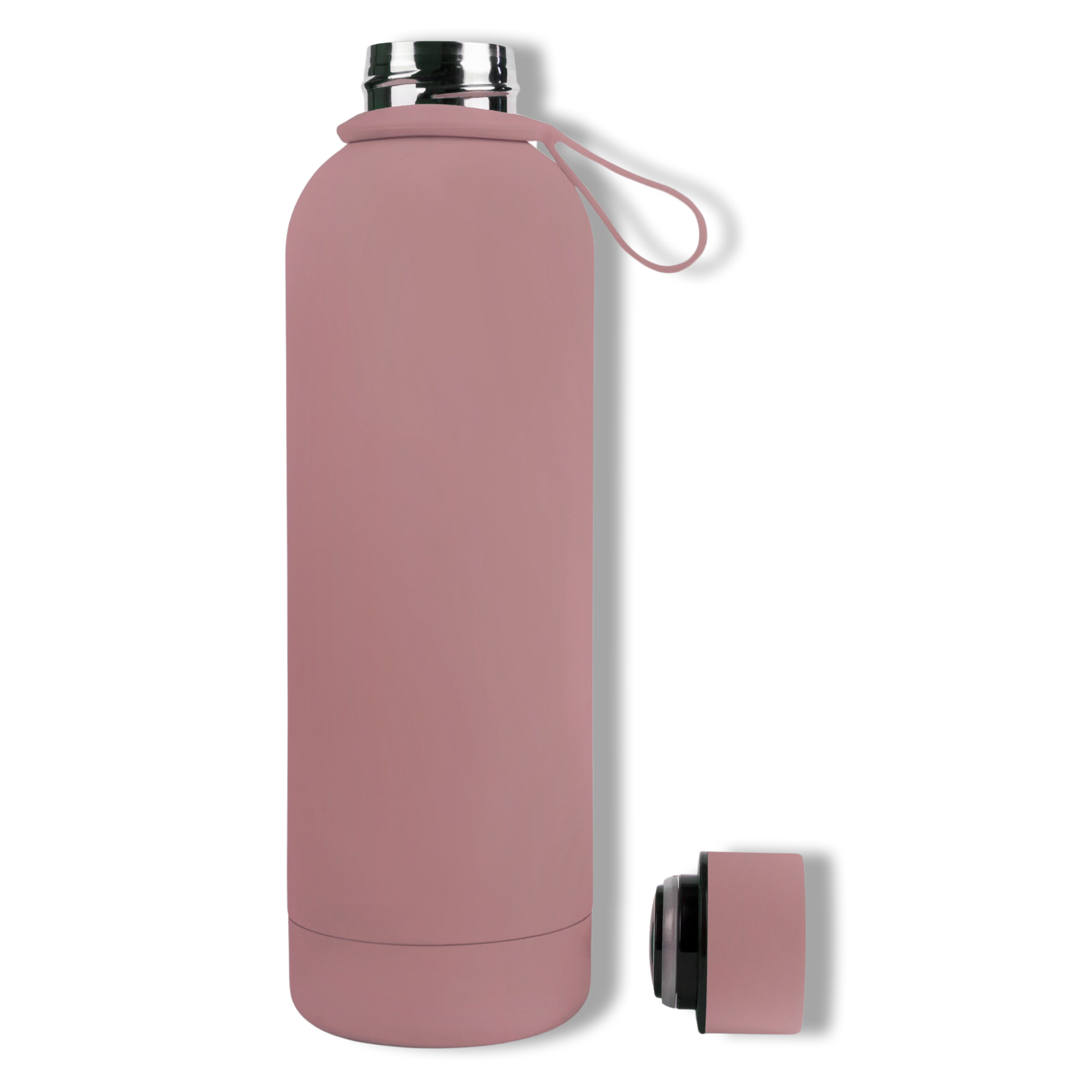 750ml Mauve Taupe Colour Stainless Steel Insulated Water Bottle Tumbler Double Walled Vacuum with Matte Satin Finish comes with complimentary matching strap for easy on-the-go use. Personalise with name, monogram, image, logo or outline drawing.