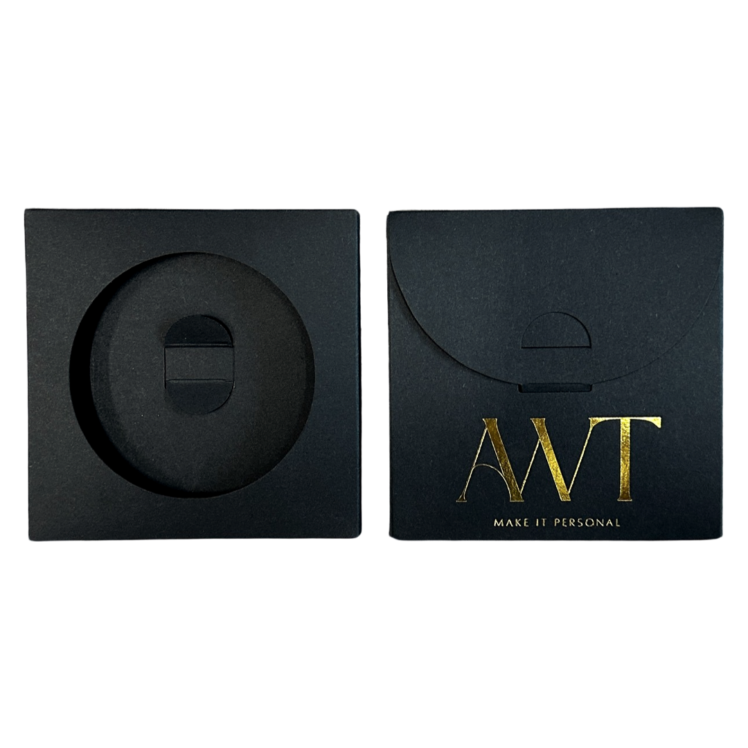 AWT Leather Box Sleeve Packaging Gold Foil Hot Stamp