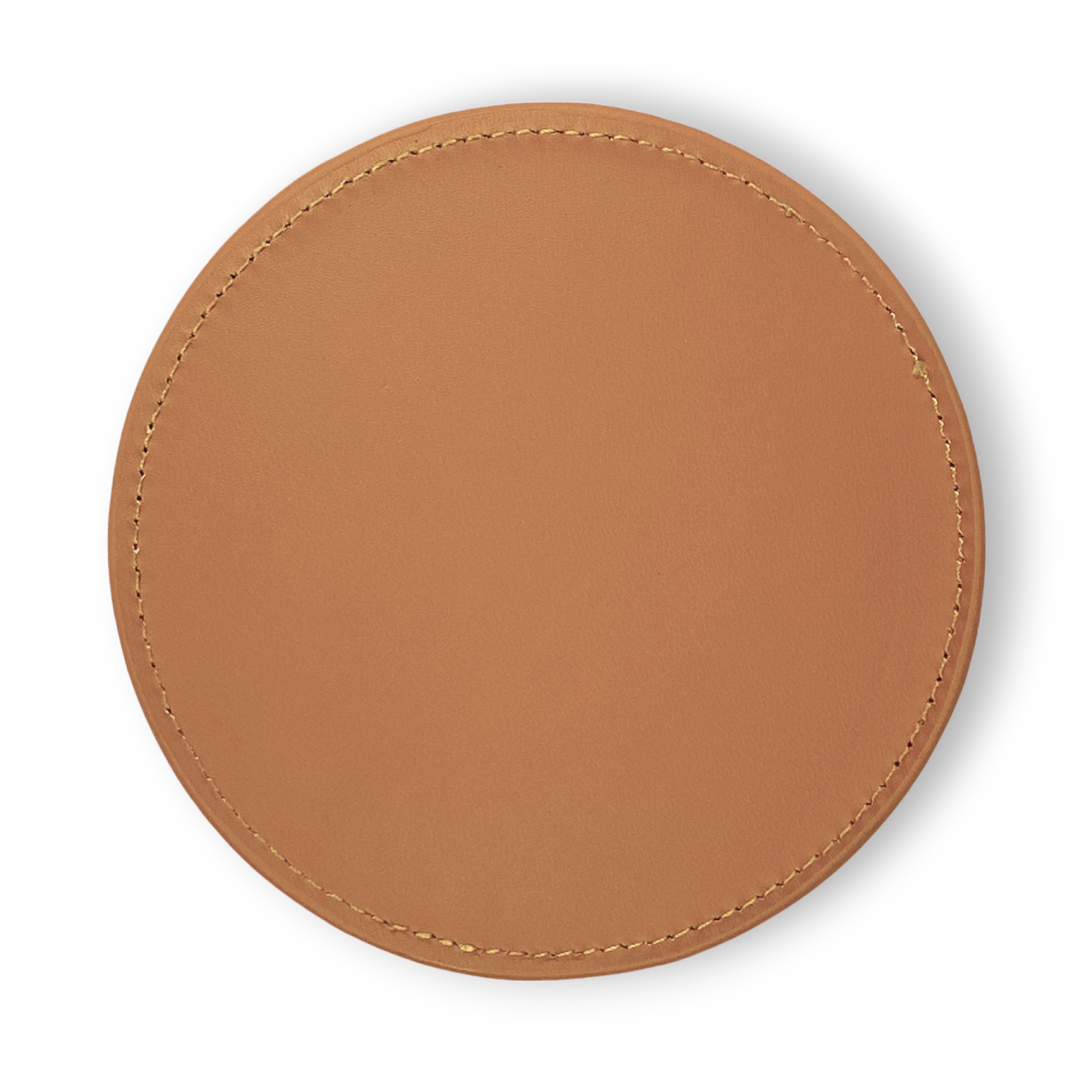 Apricot Orange Smooth Leather Coaster Placemat Personalised Name Text Logo
