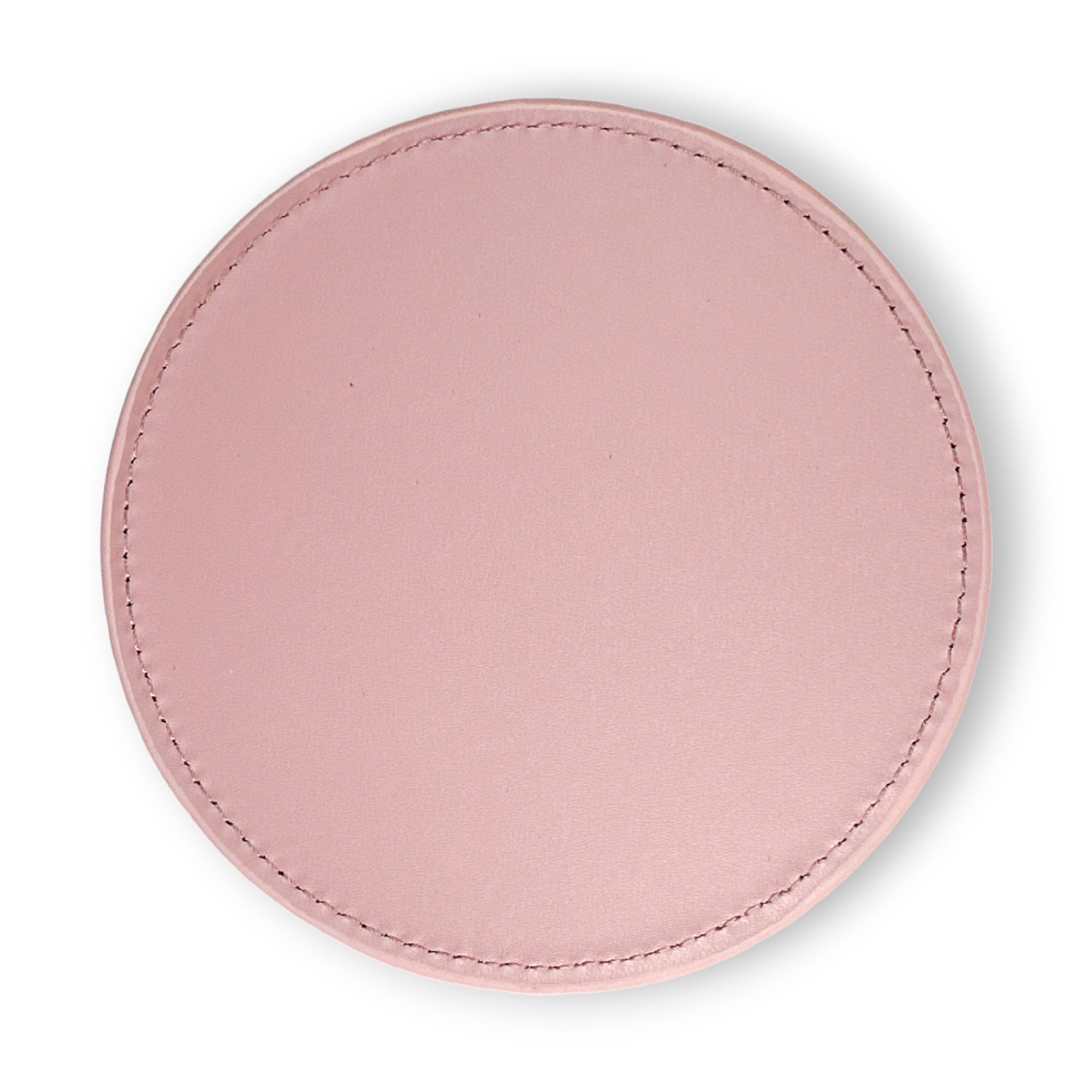 Blush Pink Smooth Leather Coaster Placemat Personalised Name Text Logo