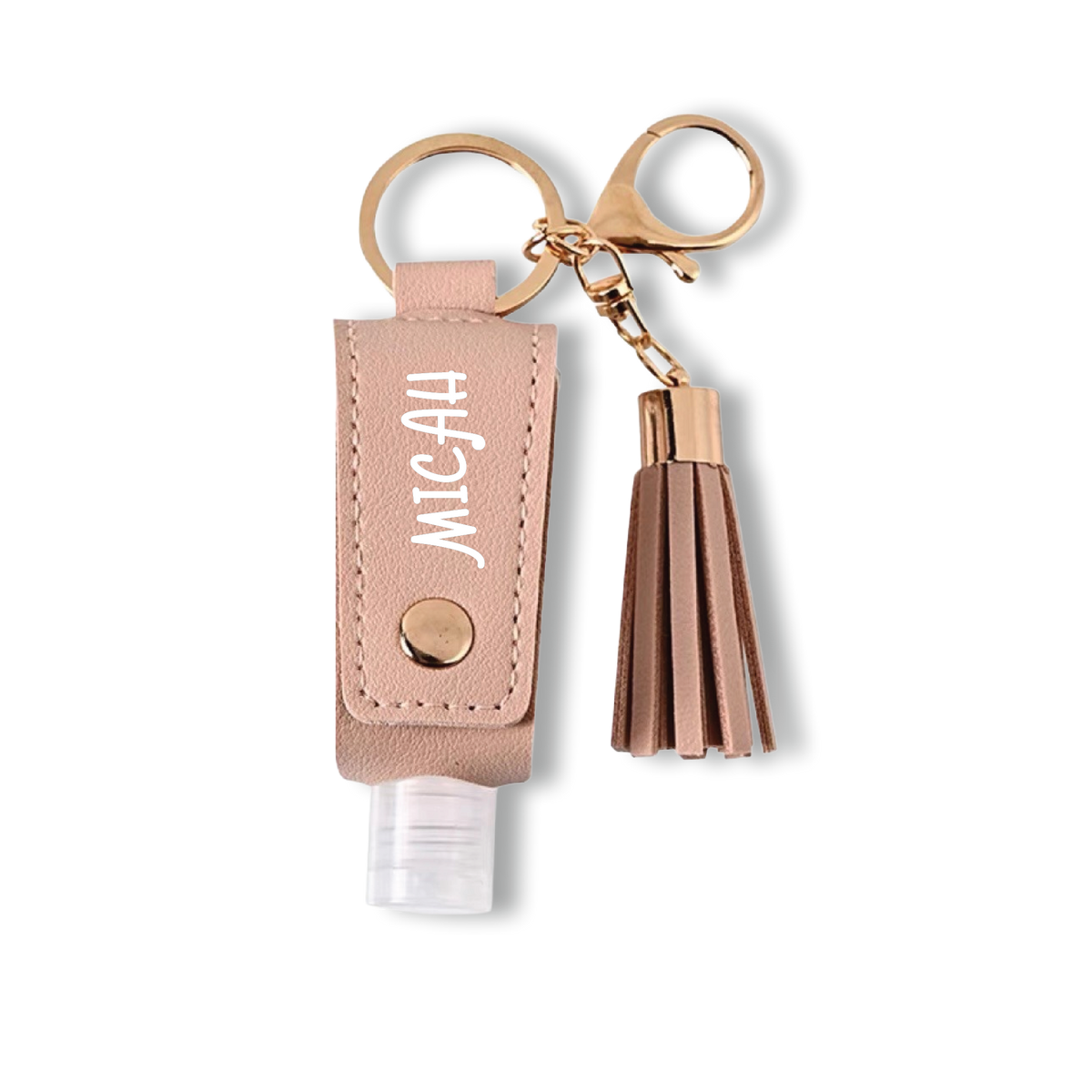 Personalised Leather Hand Sanitiser Bottle Holder Cover