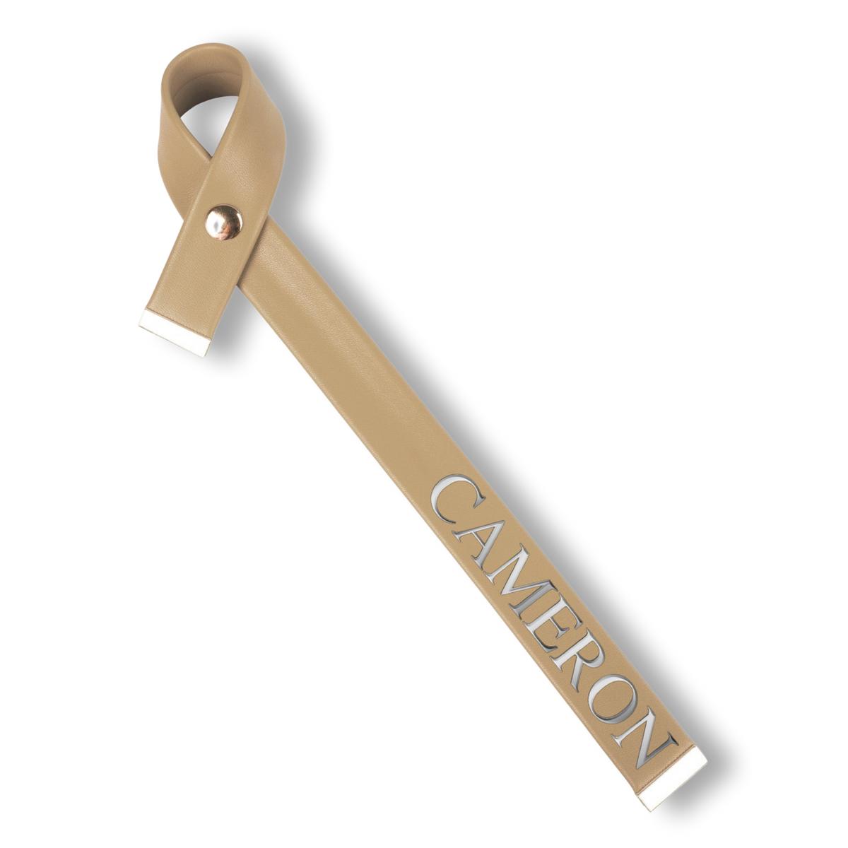 Personalised Custom Smooth Vegan Leather Ribbon Bag Tag