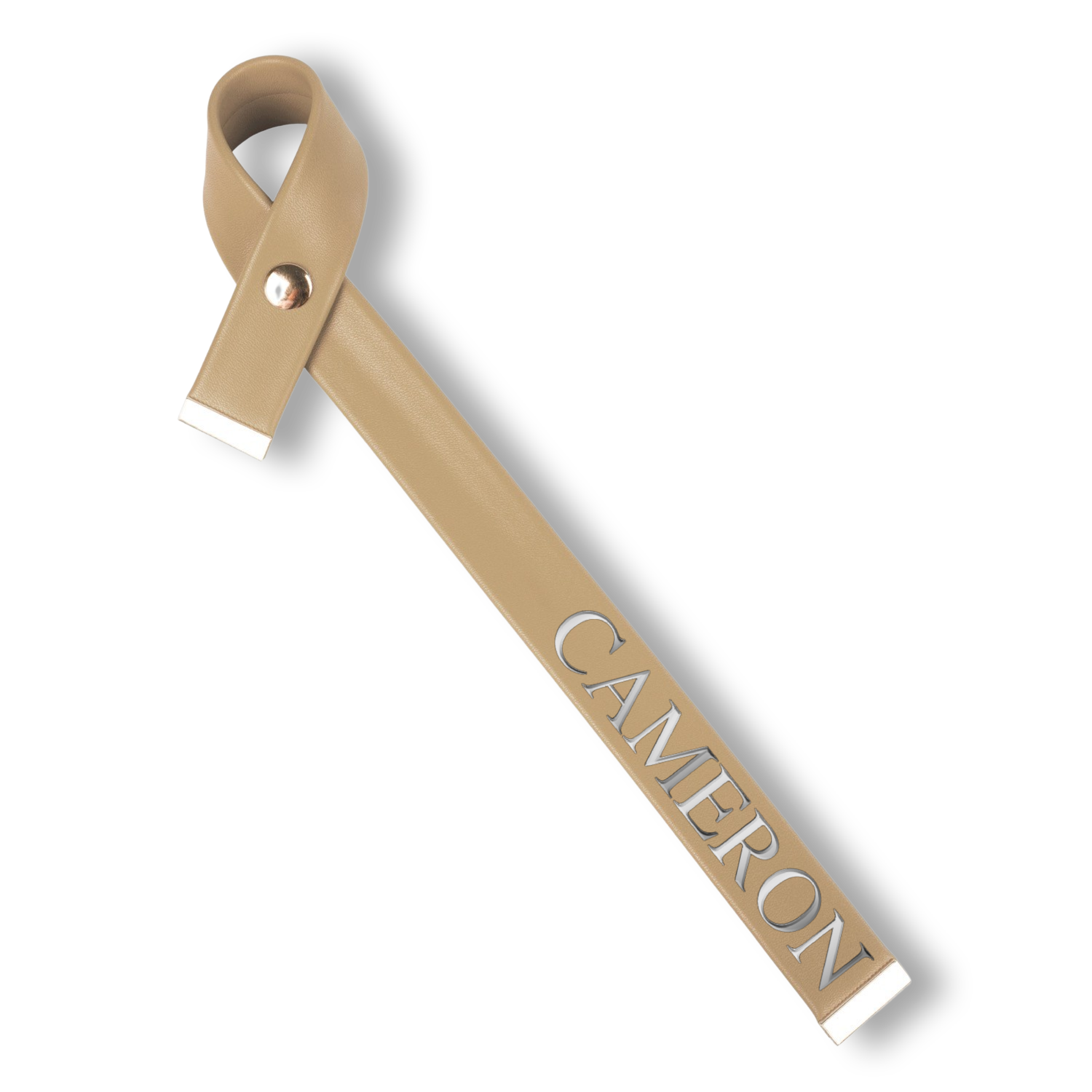 Personalised Custom Smooth Vegan Leather Ribbon Bag Tag