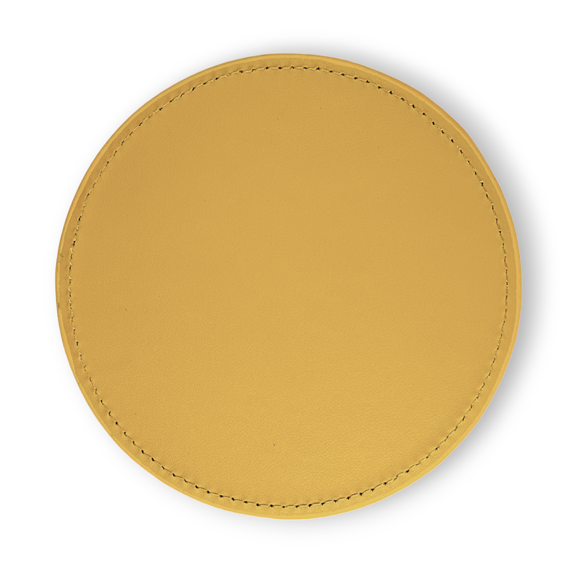 Citrine Yellow Smooth Leather Coaster Placemat Personalised Name Text Logo