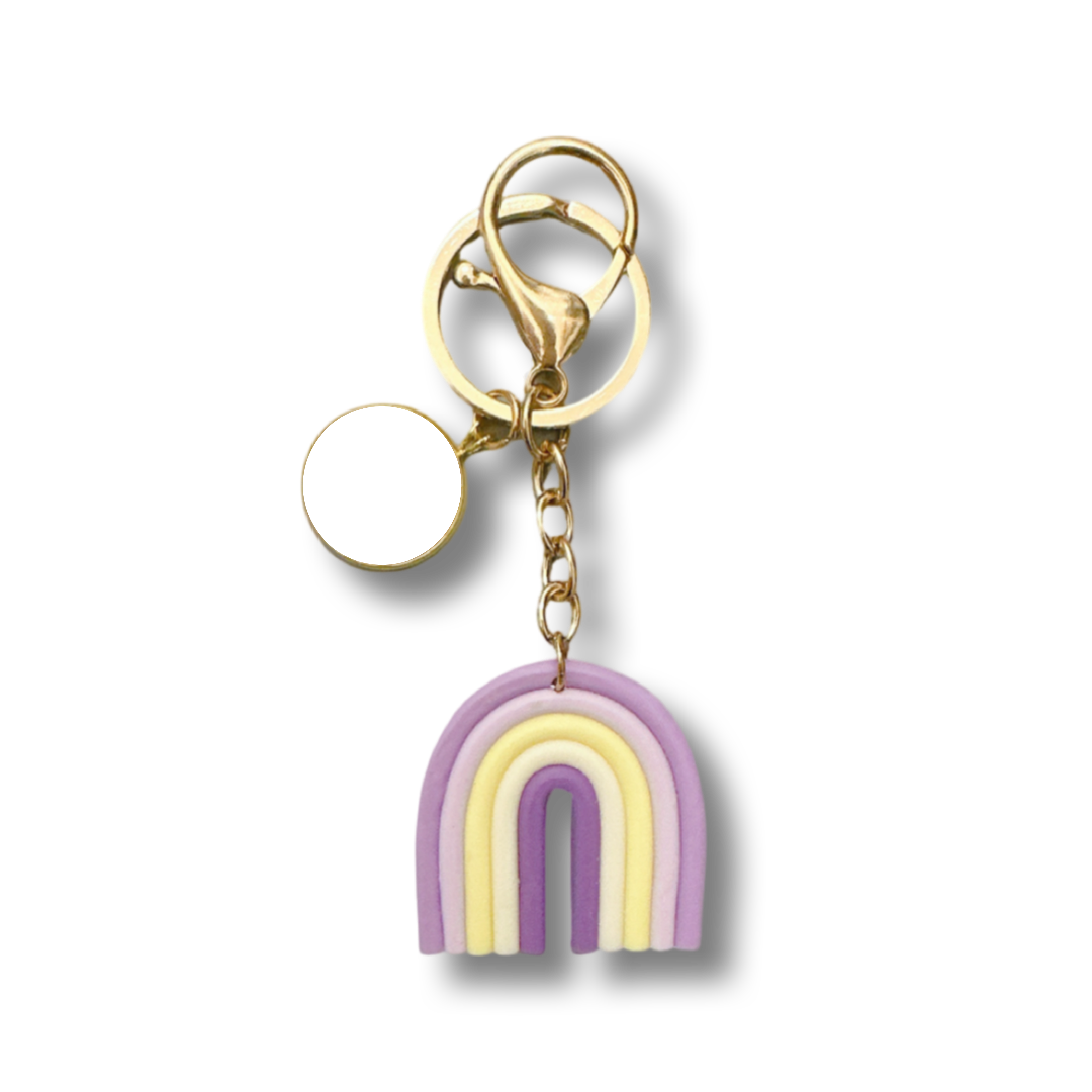 Lavender Field Rainbow Silicone Keychain with Personalised Charm